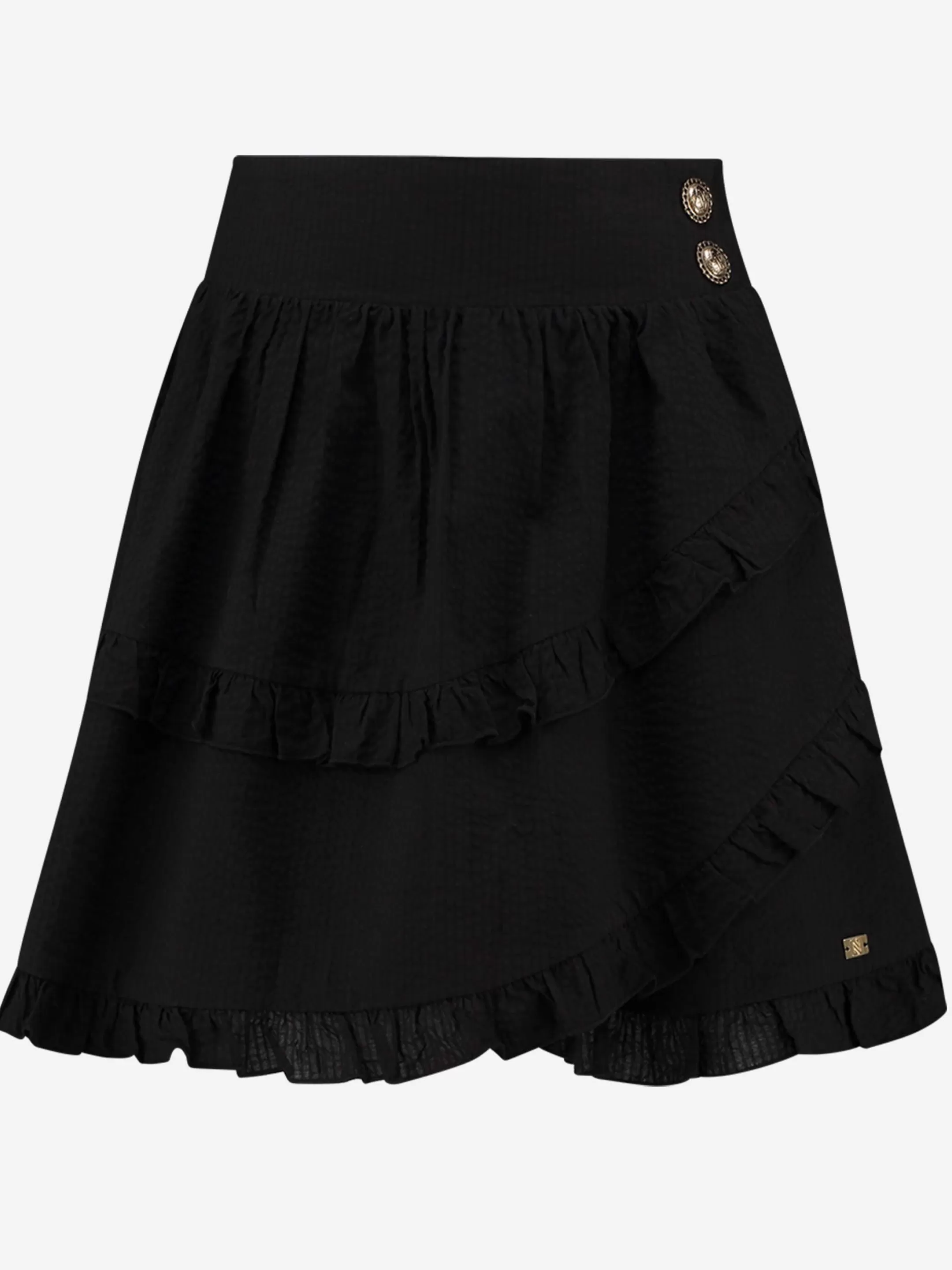 Fashion NIKKIE A-line skirt with ruffles and elastic waistband Black