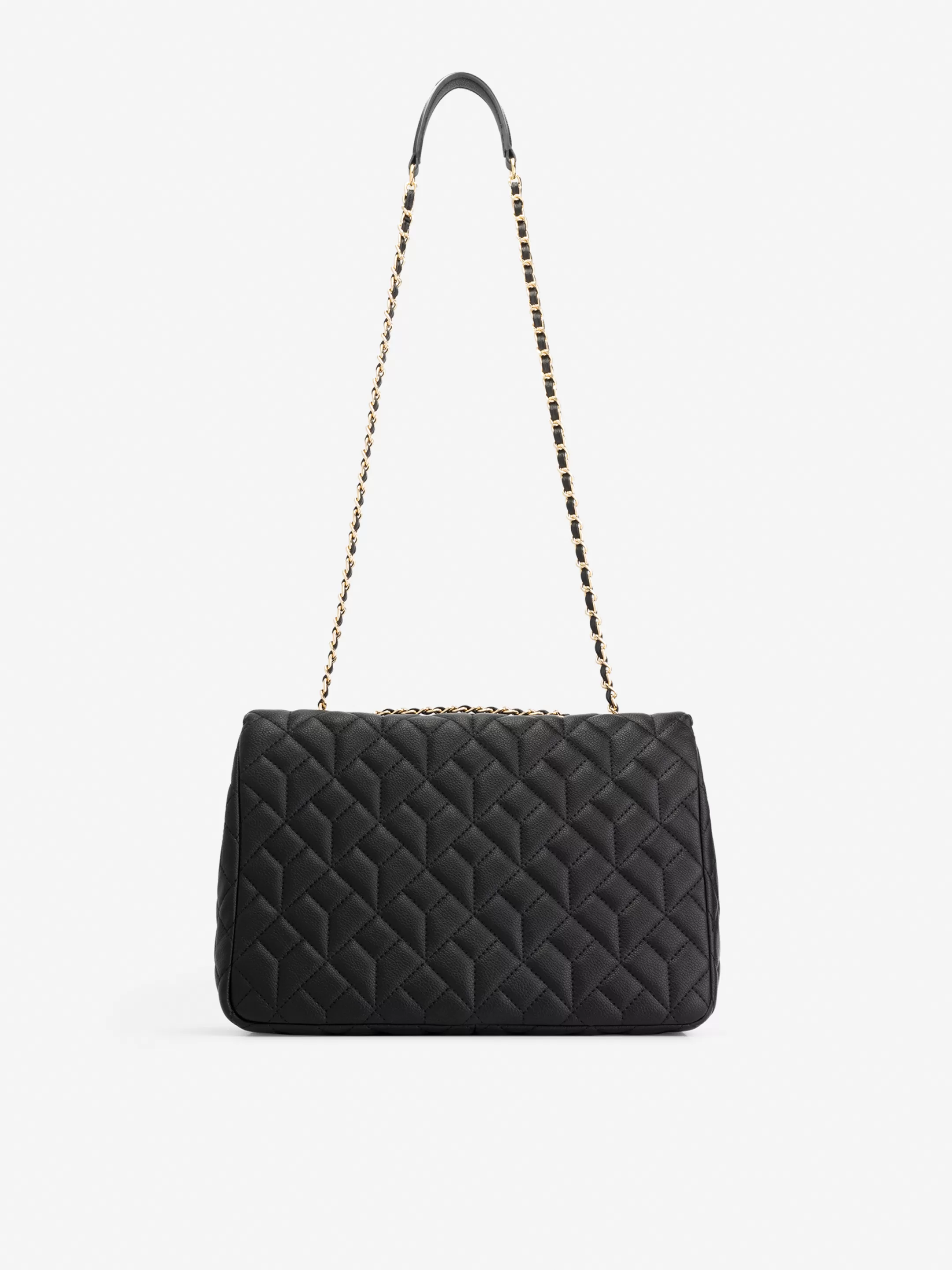 Fashion NIKKIE Big Quilted shoulder bag with chain Black