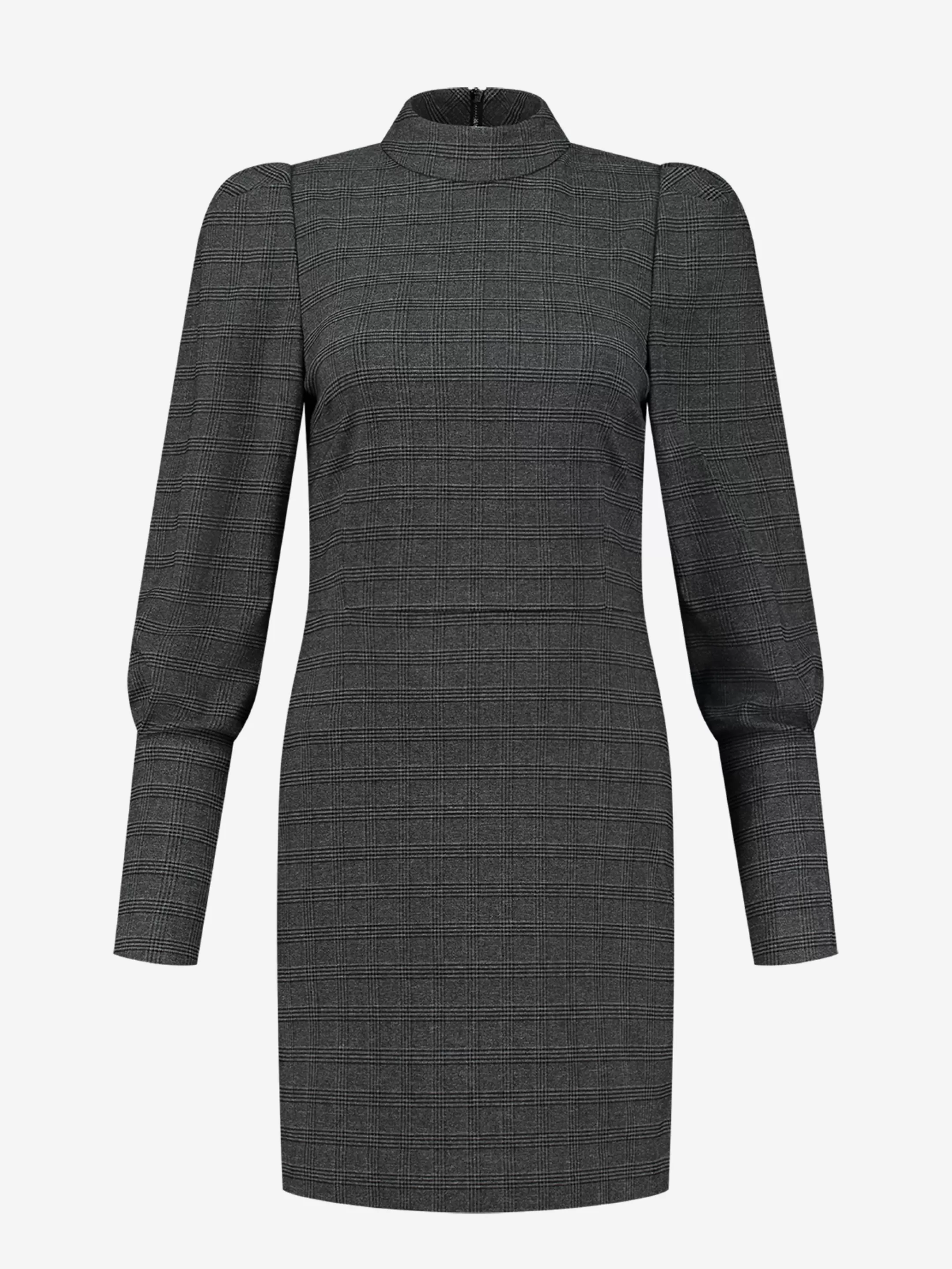 Sale NIKKIE Checkered dress with puff sleeves Graphite