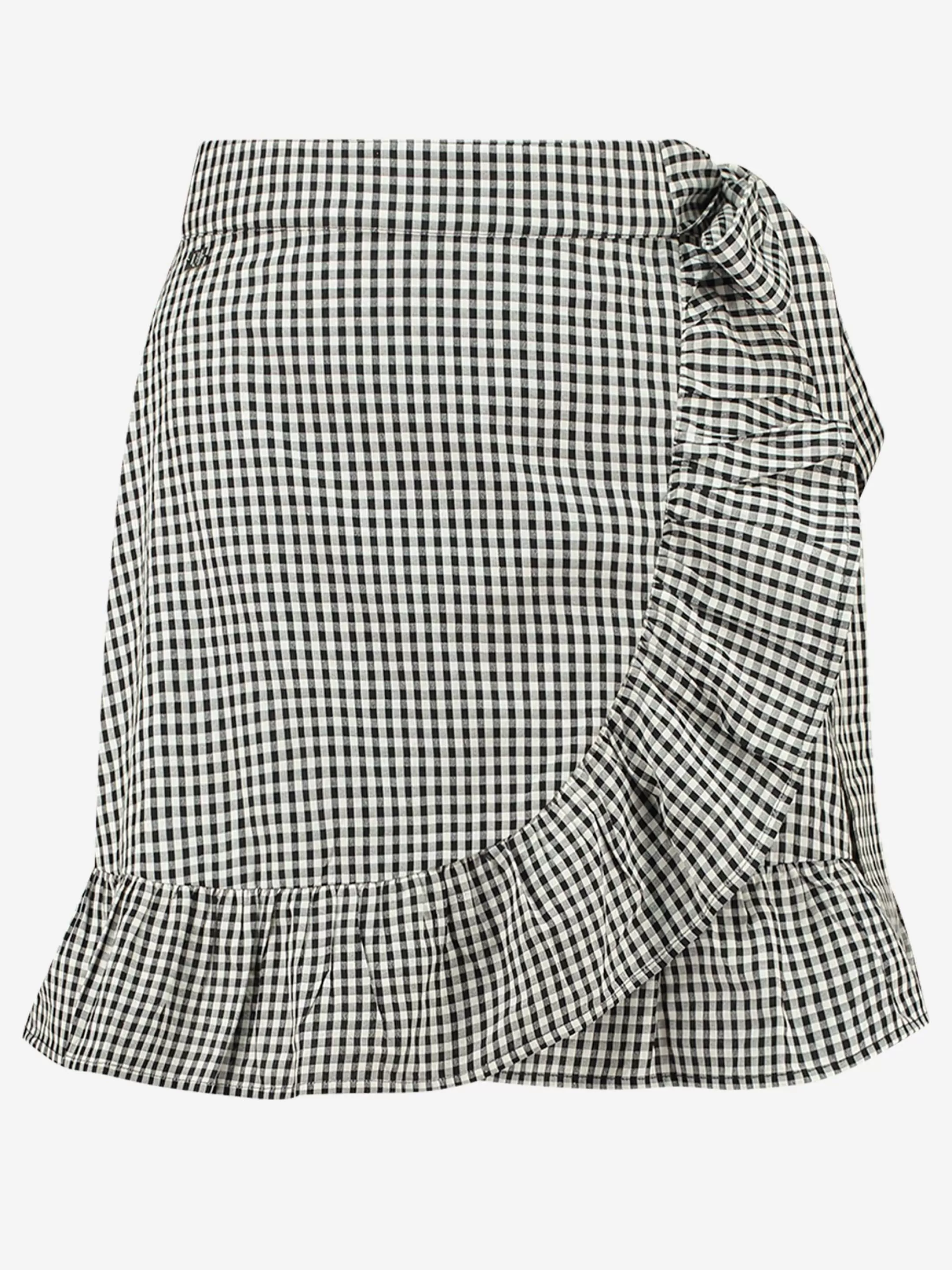 Flash Sale NIKKIE Checkered wrap skirt Black/White