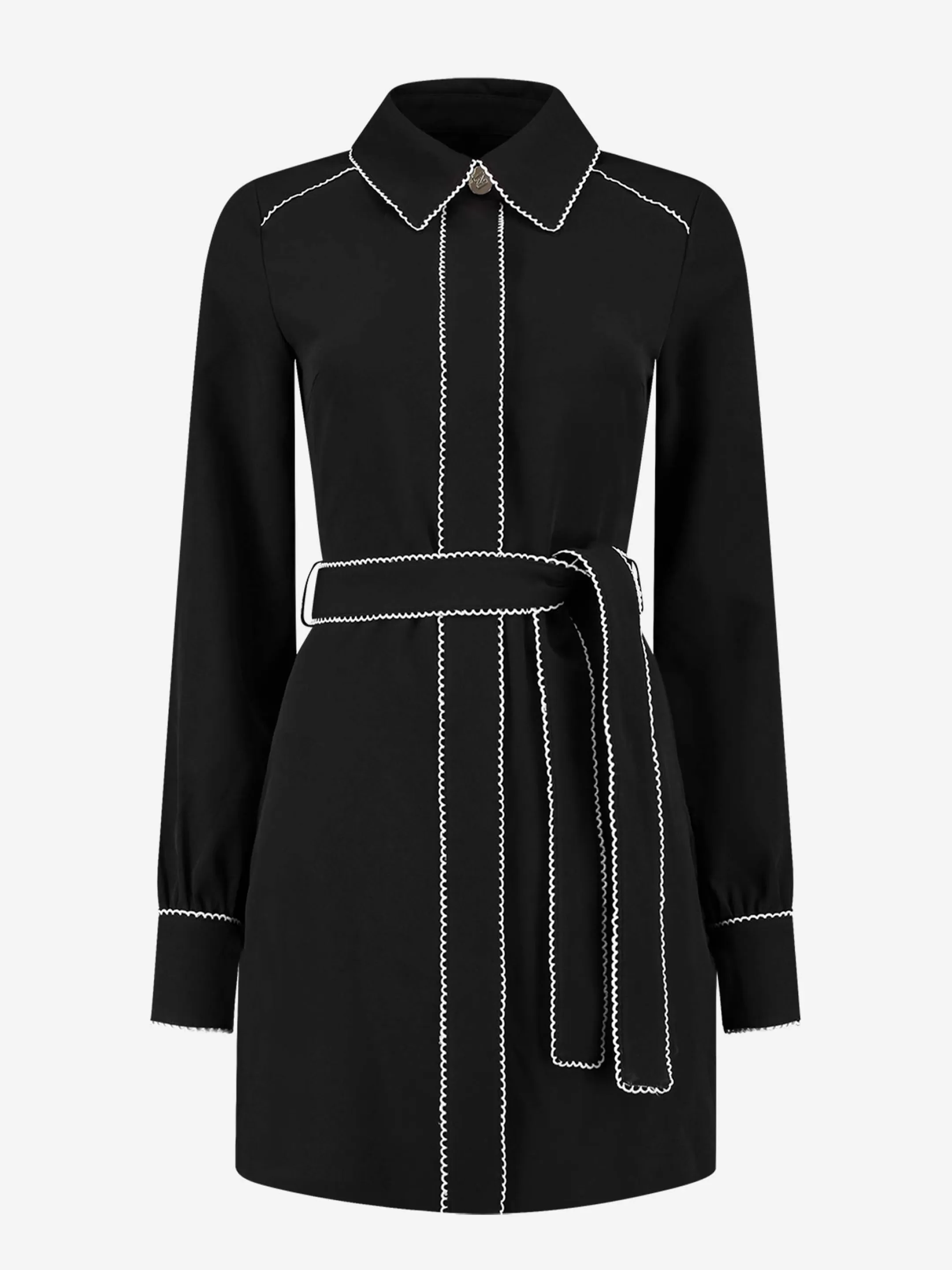 Discount NIKKIE Contrasting dress with tie belt Black
