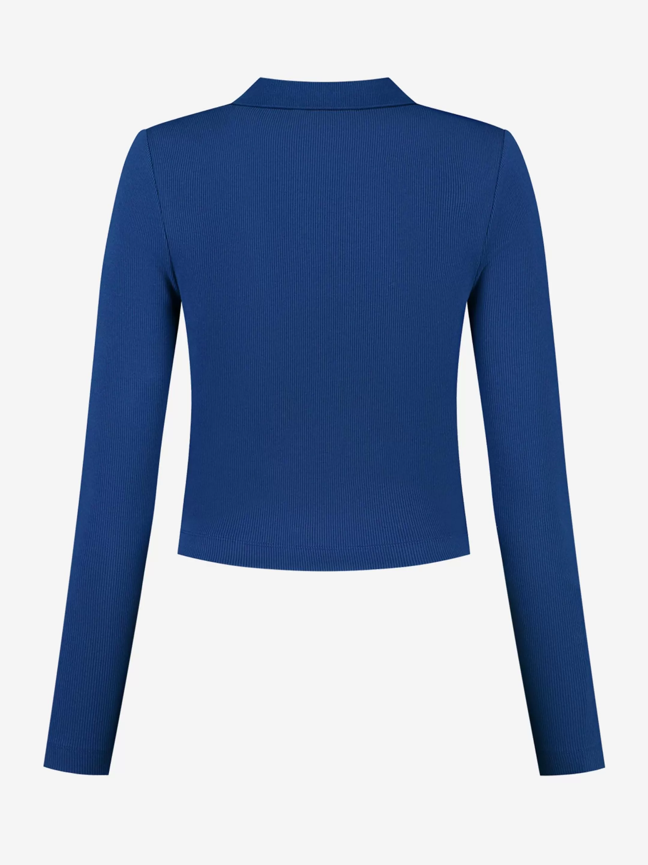 Discount NIKKIE Cropped long-sleeved top with collar Royal Blue