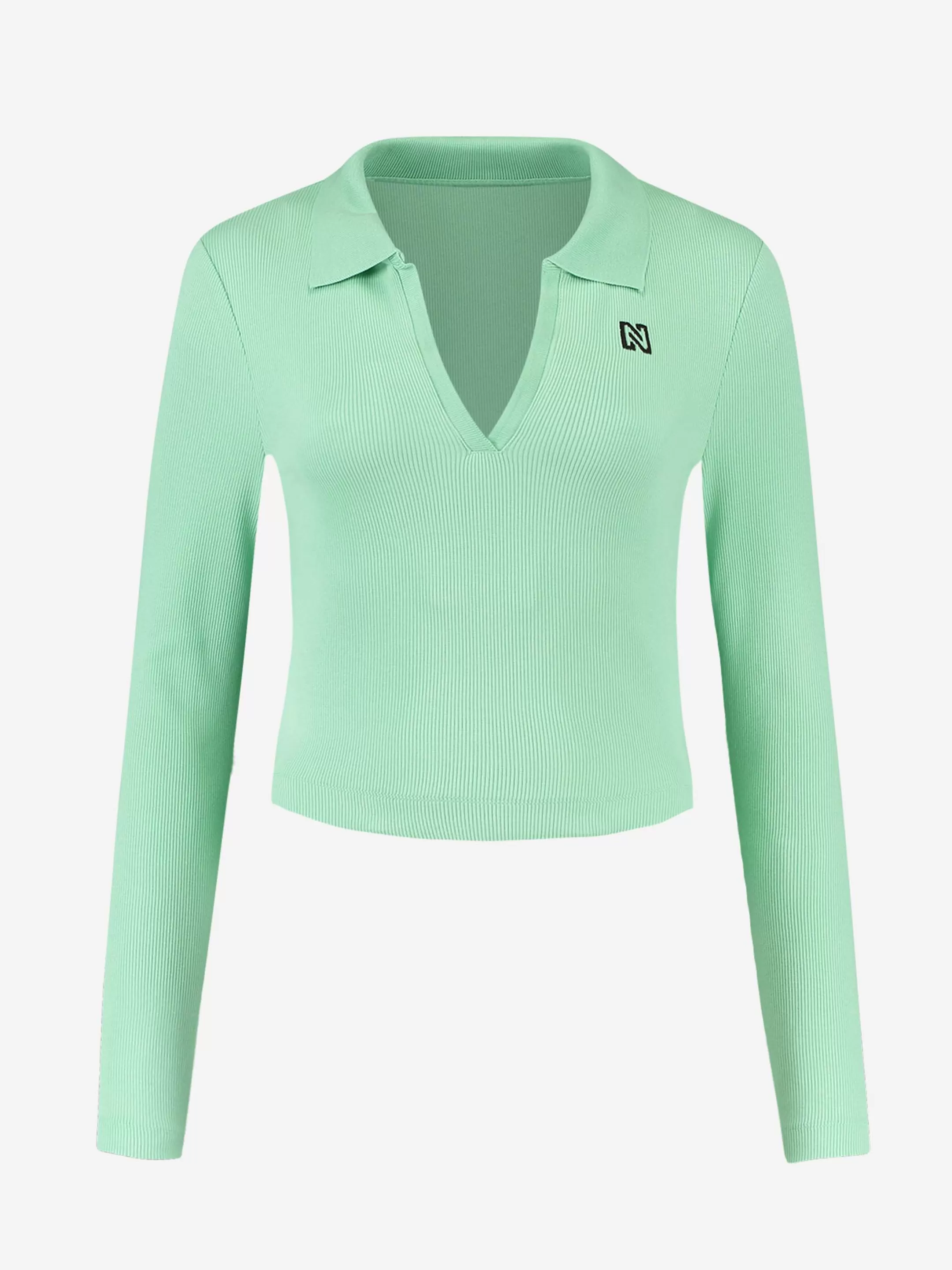 Hot NIKKIE Cropped long-sleeved top with collar Mint