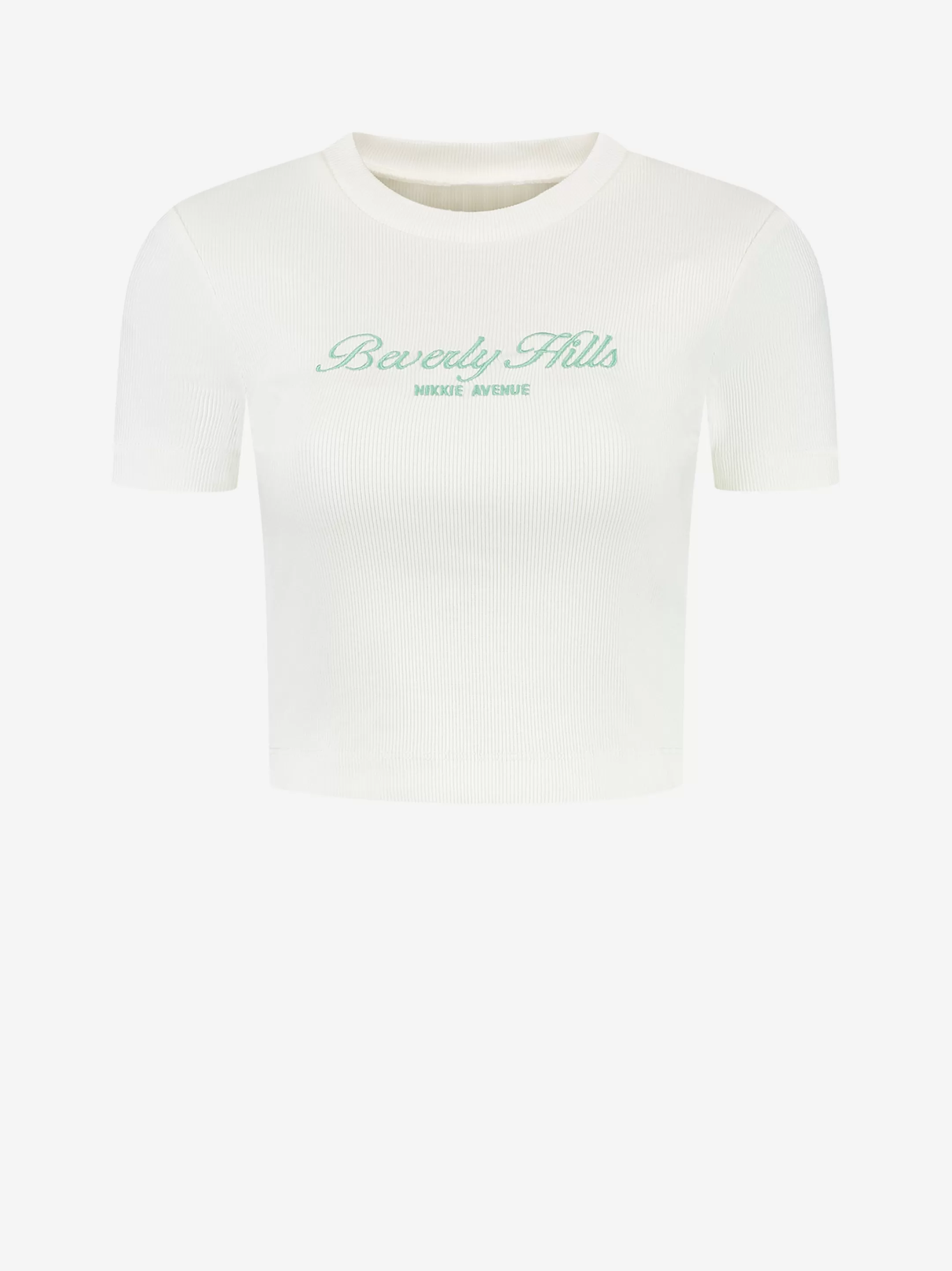 Hot NIKKIE Cropped rib top Star White