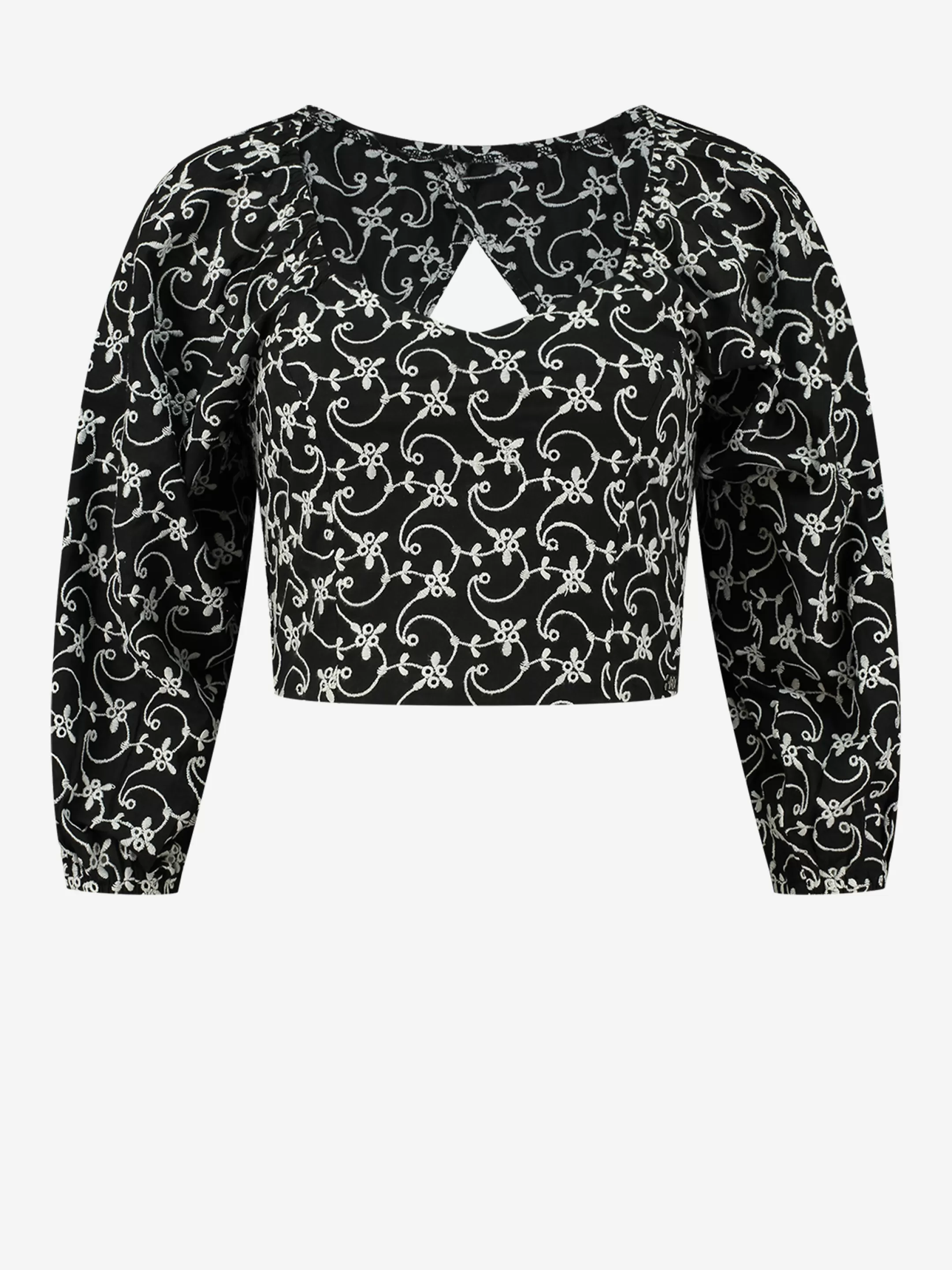 Cheap NIKKIE Cropped top with embroidery Black/White