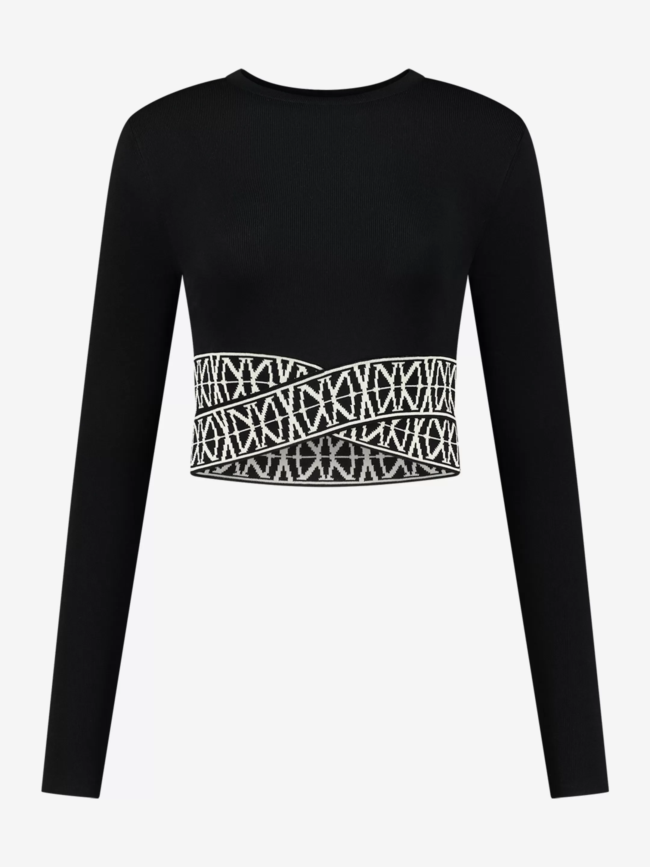Fashion NIKKIE Cropped Top with logo band Black