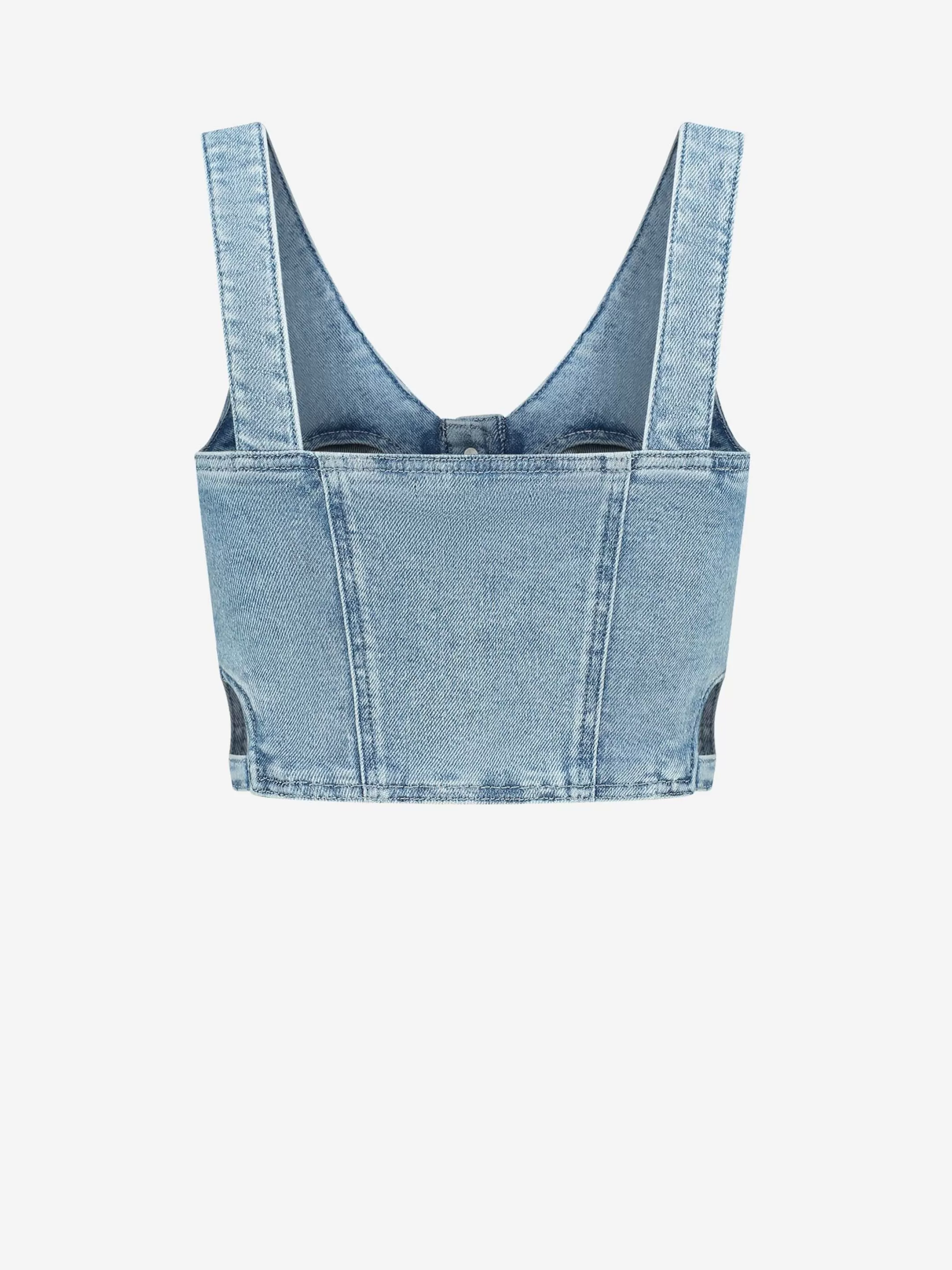 New NIKKIE Denim crop top with cut out Light Blue