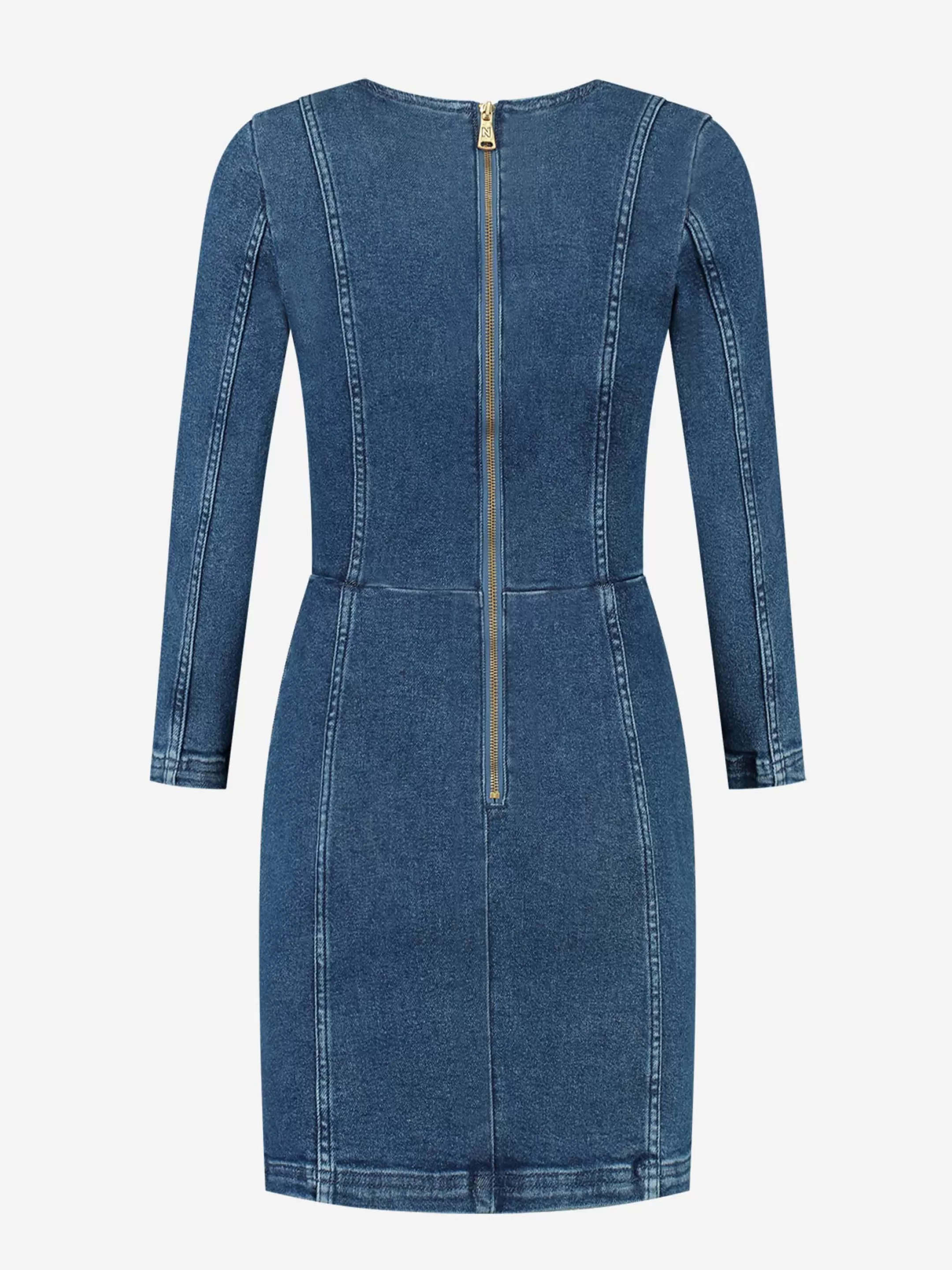 Discount NIKKIE Denim fitted Dress Mid Blue