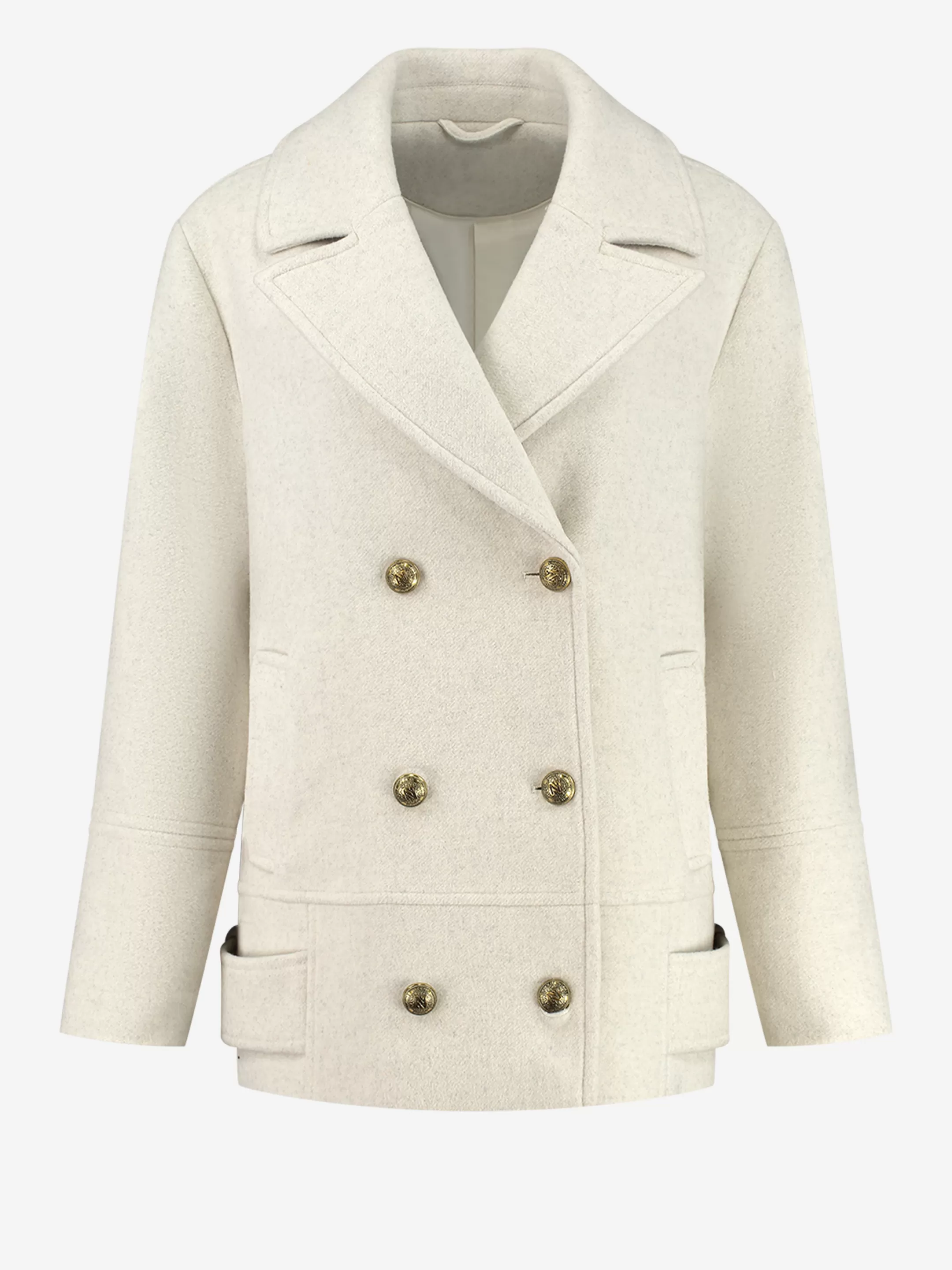 Clearance NIKKIE Double-breasted Loose fit coat Pearl