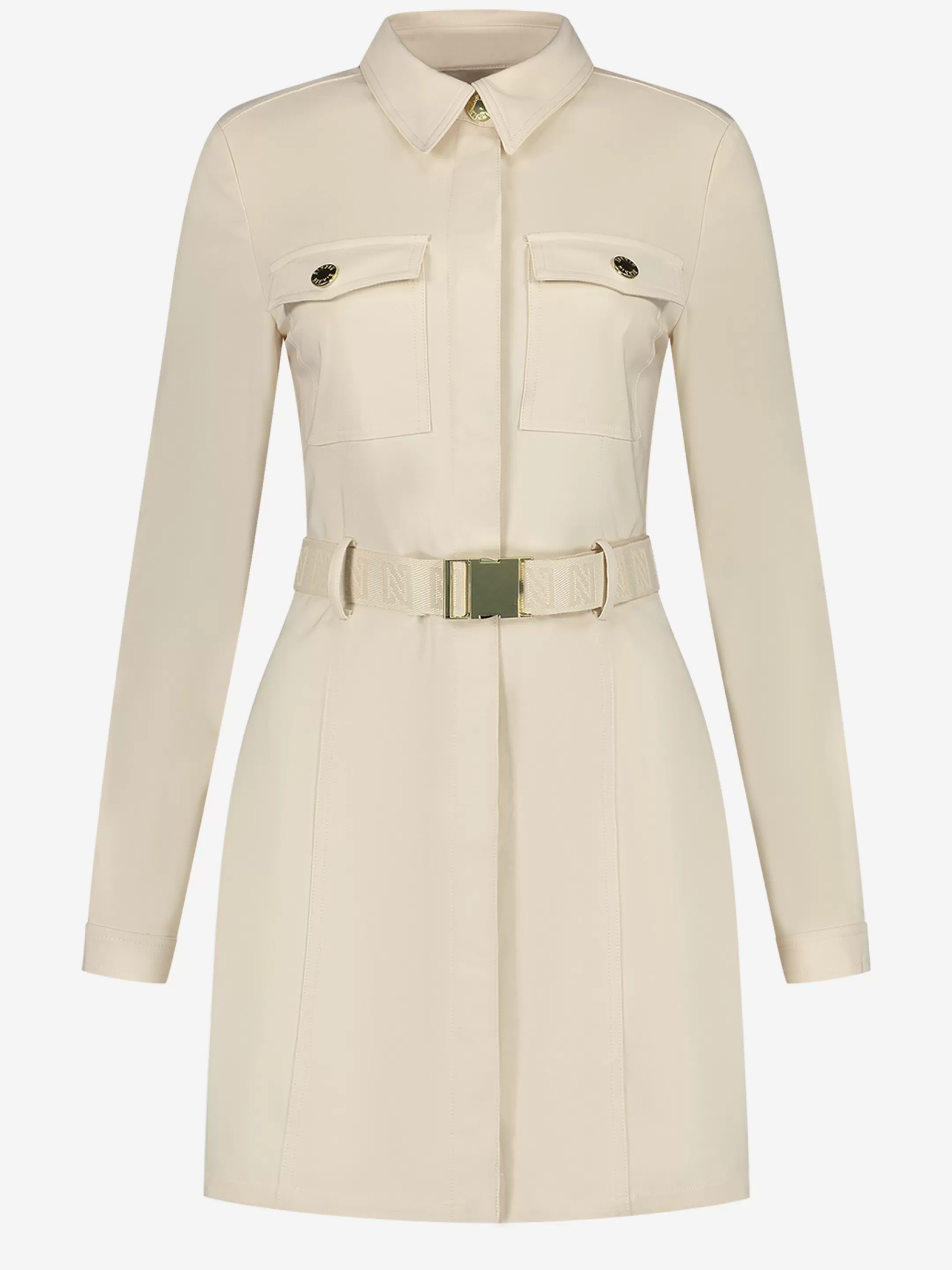 New NIKKIE Dress with N logo belt Almond