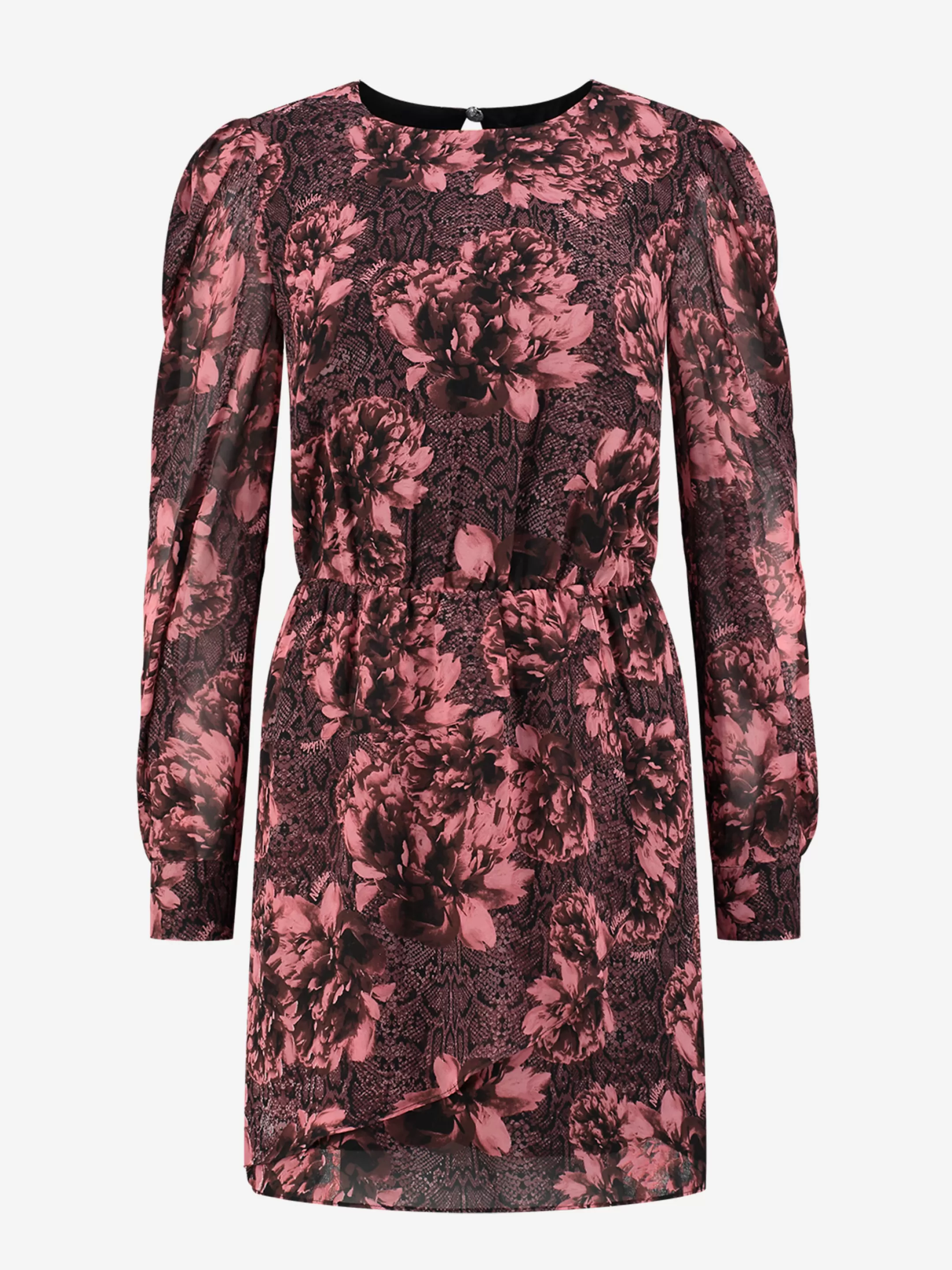 Discount NIKKIE Dress with rose snake print Deep Red