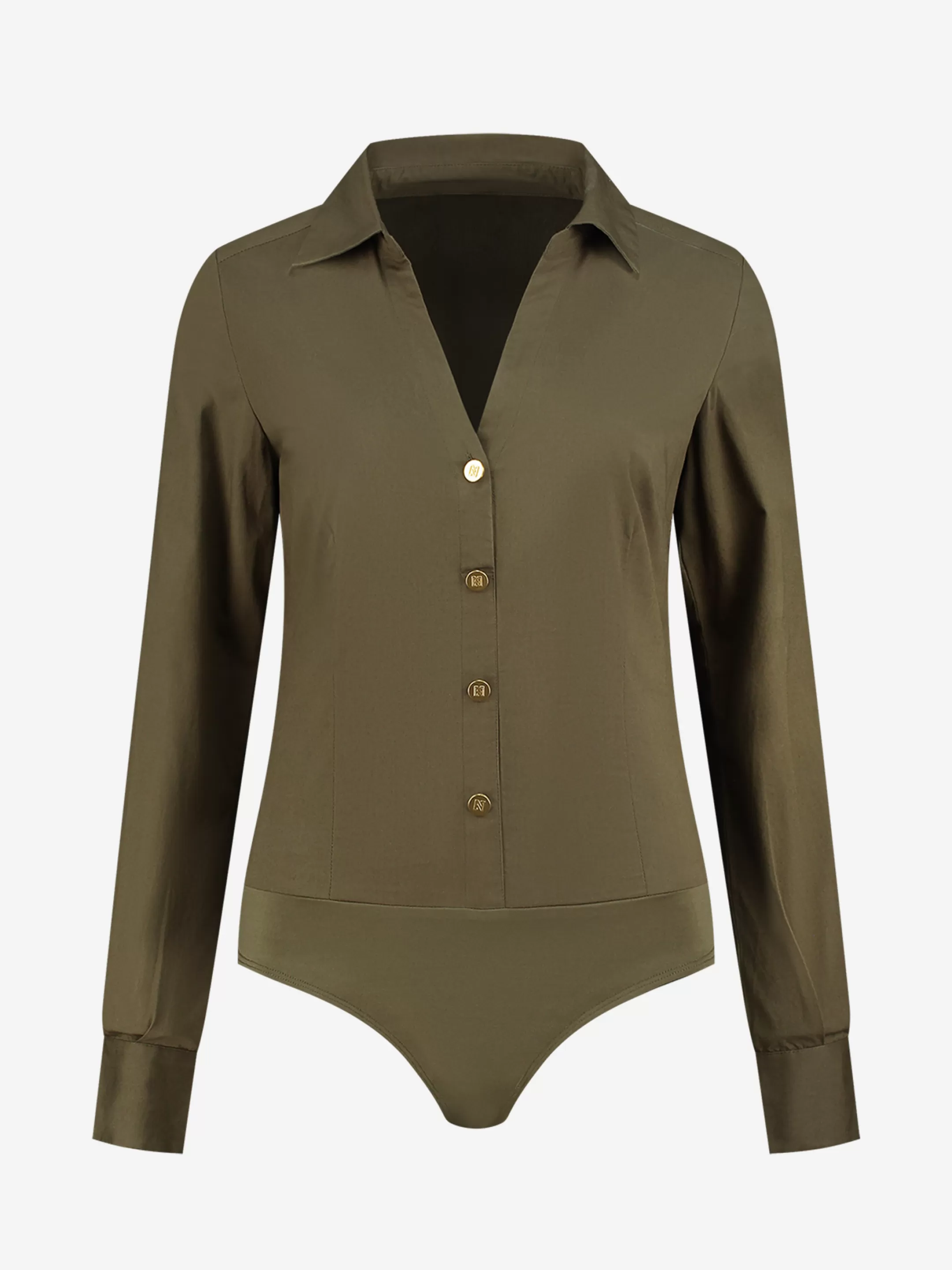 Fashion NIKKIE Fitted blouse body Combat Green