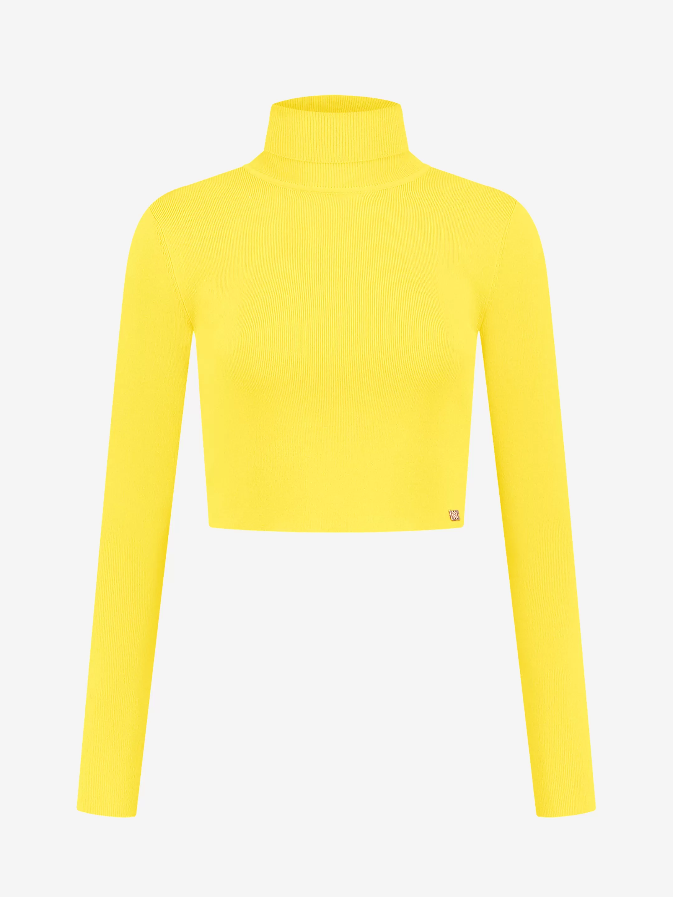 Flash Sale NIKKIE Fitted cropped longsleeve with turtle neck    Corn Yellow