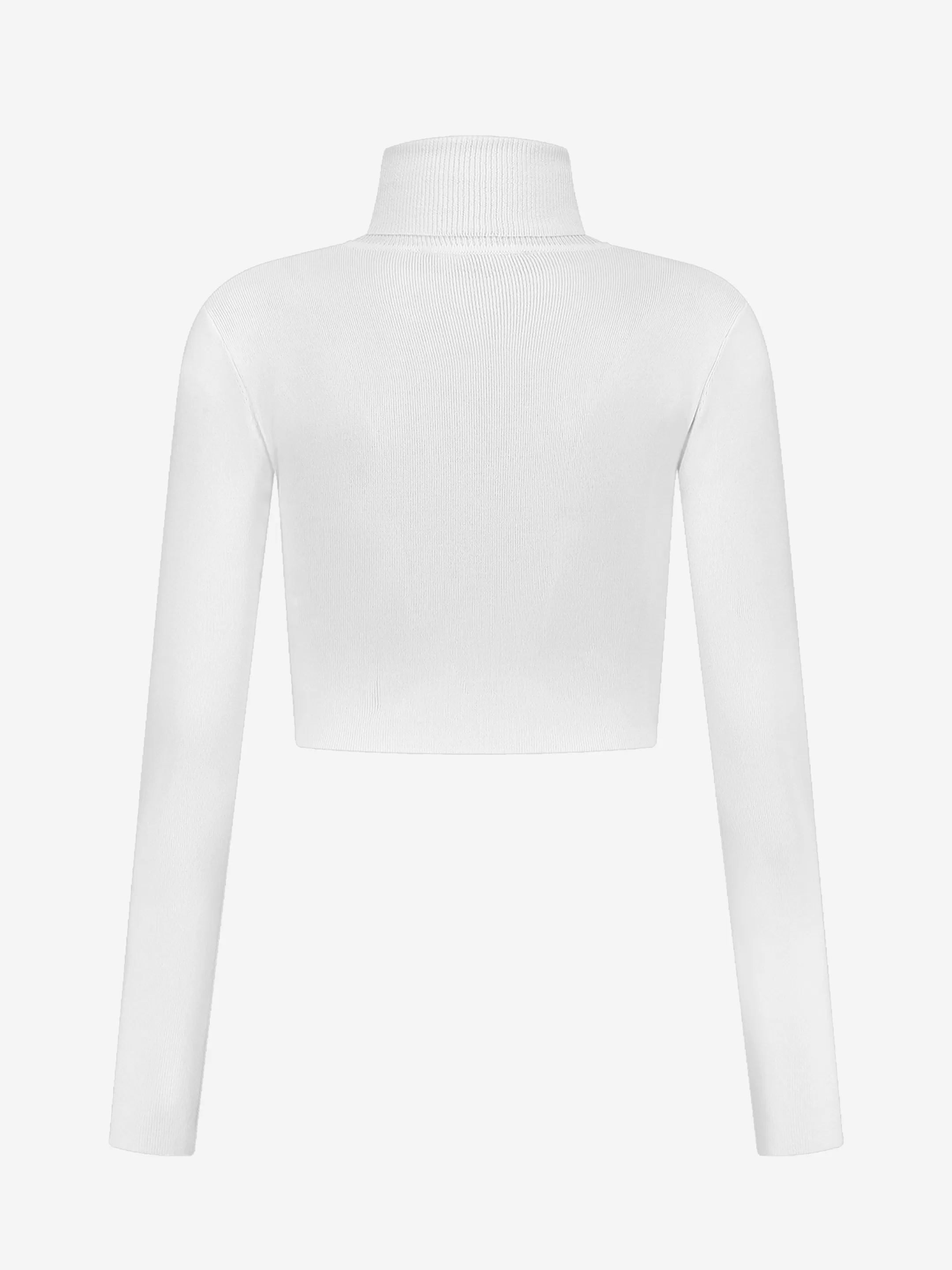 Clearance NIKKIE Fitted cropped longsleeve with turtle neck    Star White