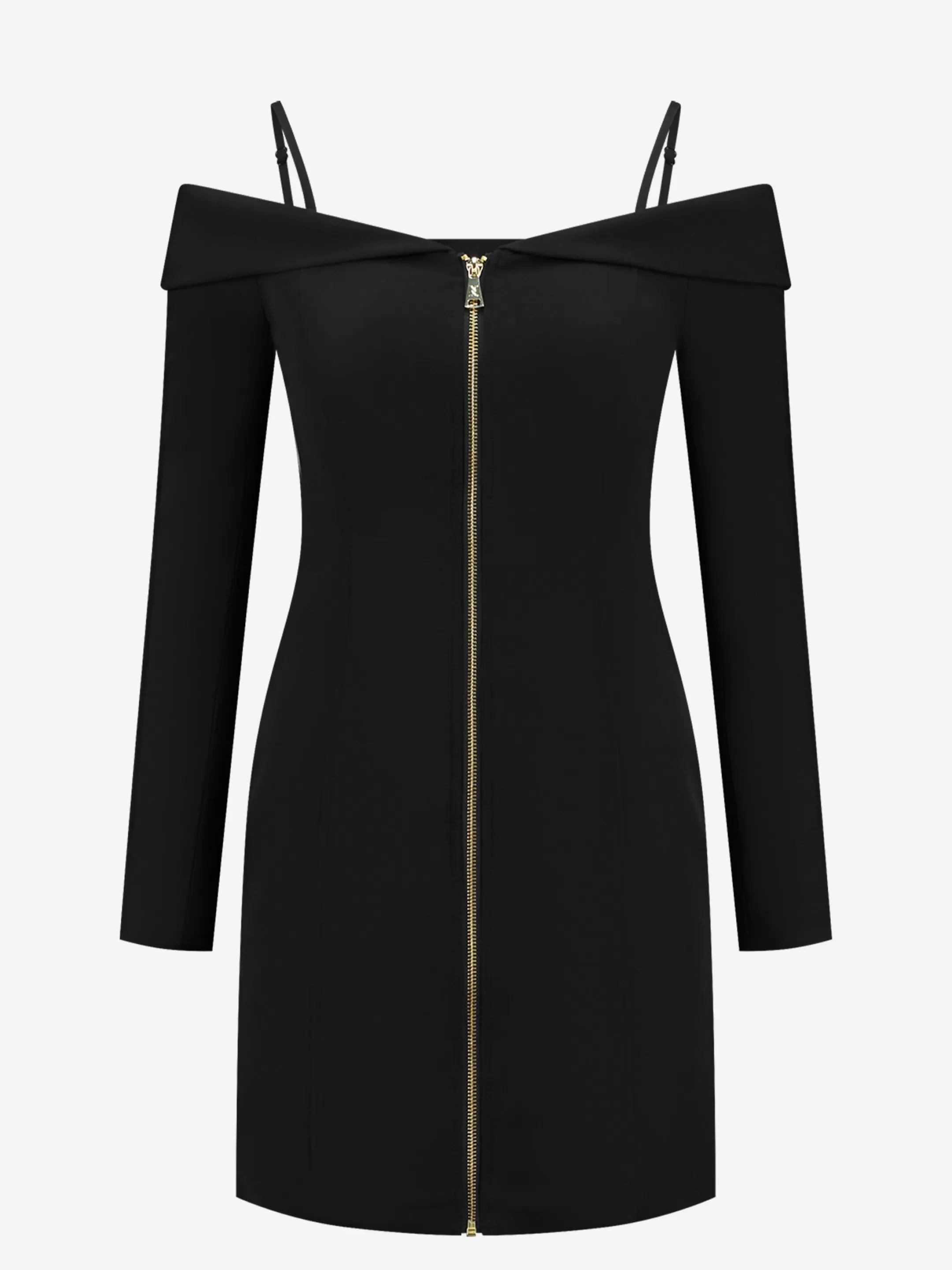 Clearance NIKKIE Fitted dress with front zipper Black