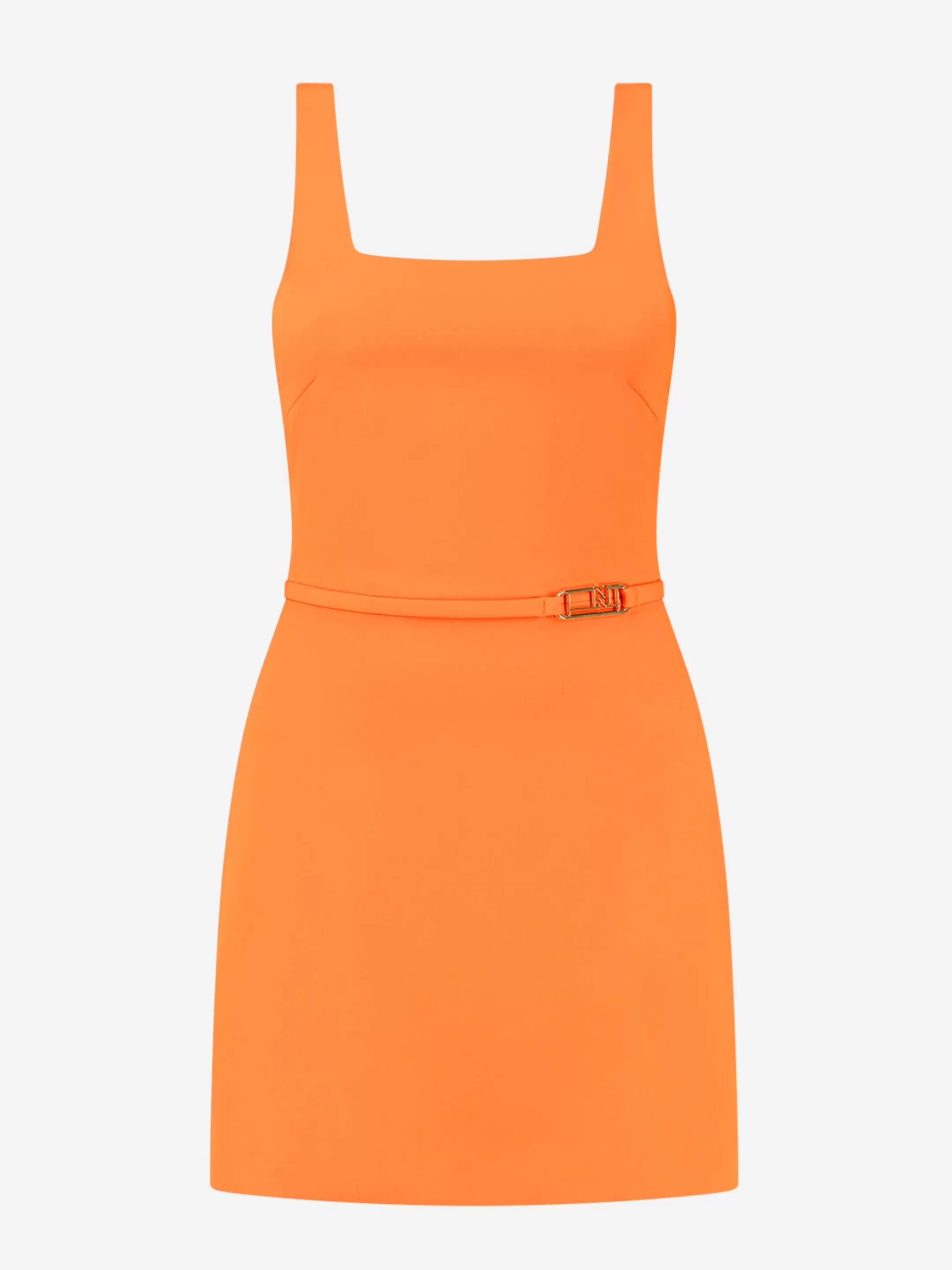 Sale NIKKIE Fitted dress with square neckline Orange
