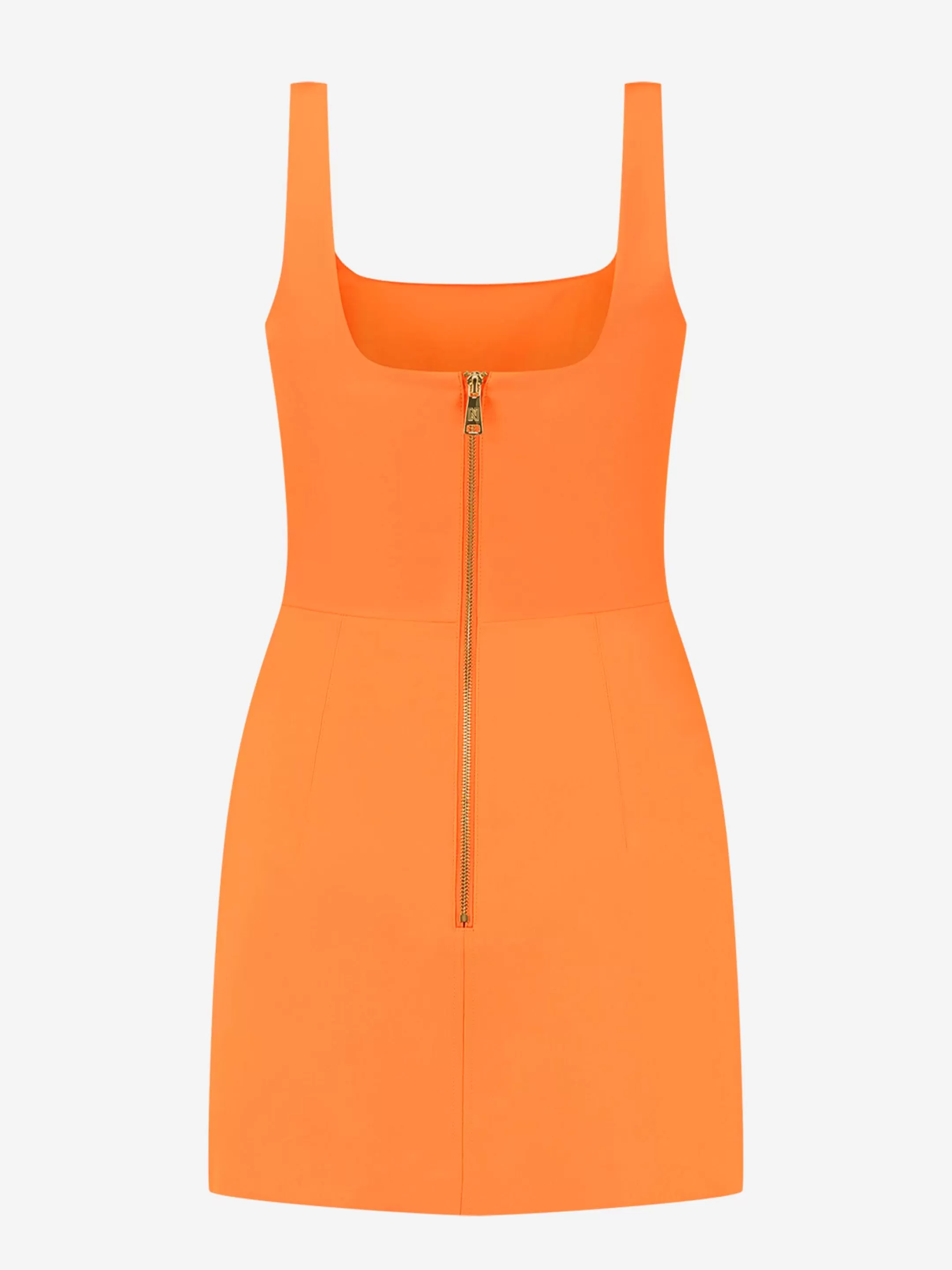 Sale NIKKIE Fitted dress with square neckline Orange