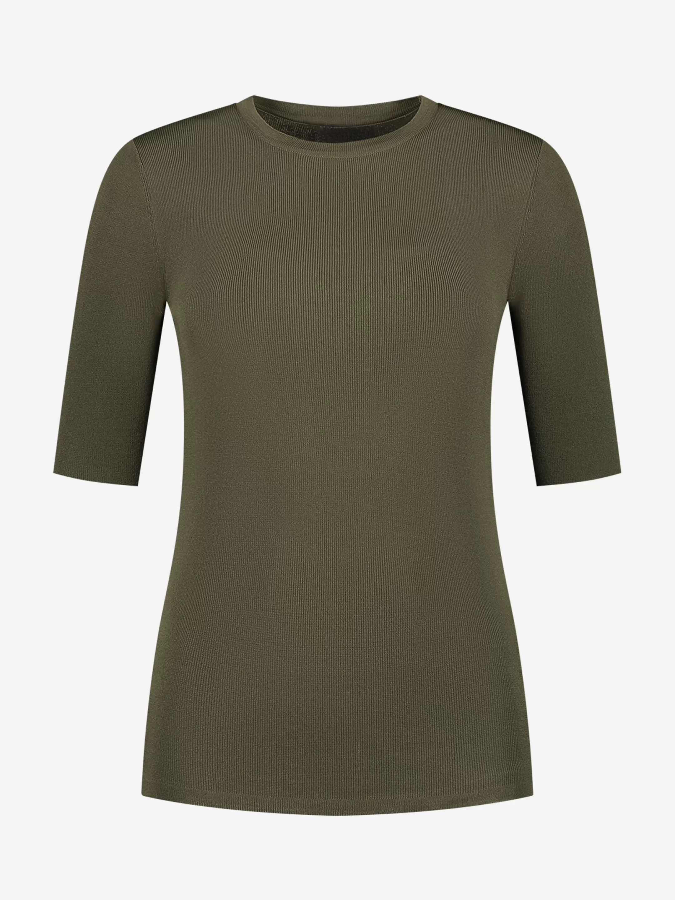Clearance NIKKIE Fitted half sleeves with roundneck Combat Green