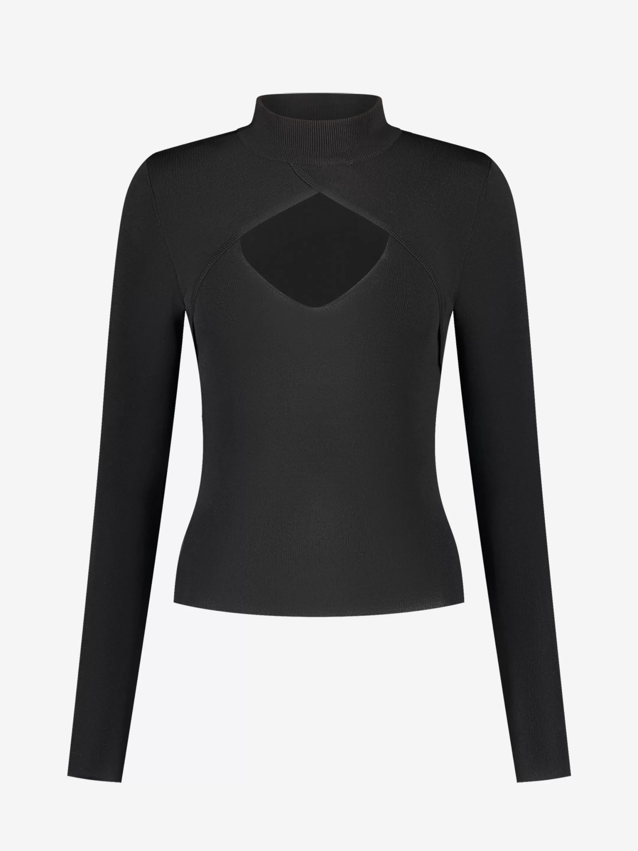 Clearance NIKKIE Fitted longsleeve with cut out   Black