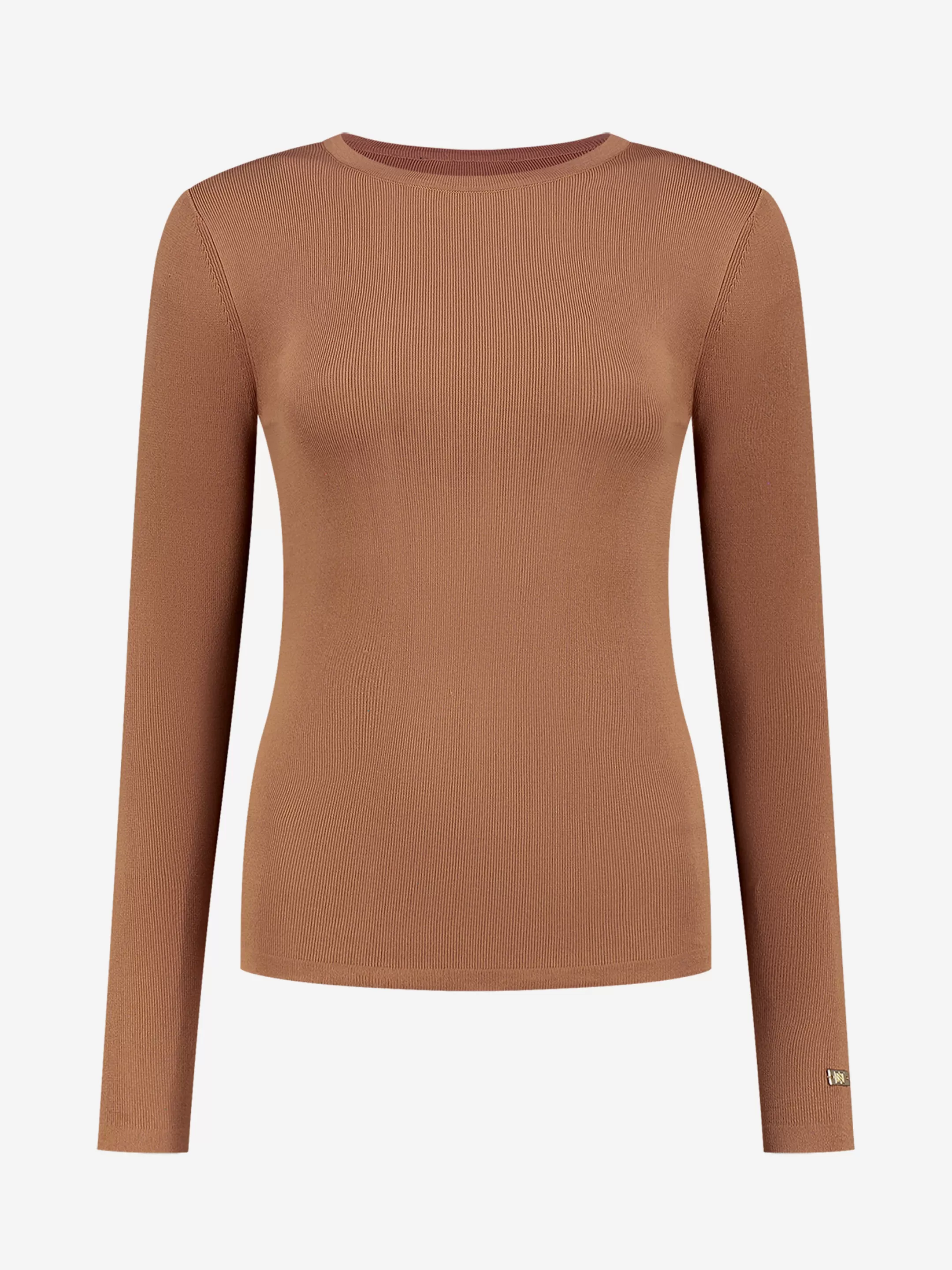 Cheap NIKKIE Fitted longsleeve with roundneck Autumn Brown