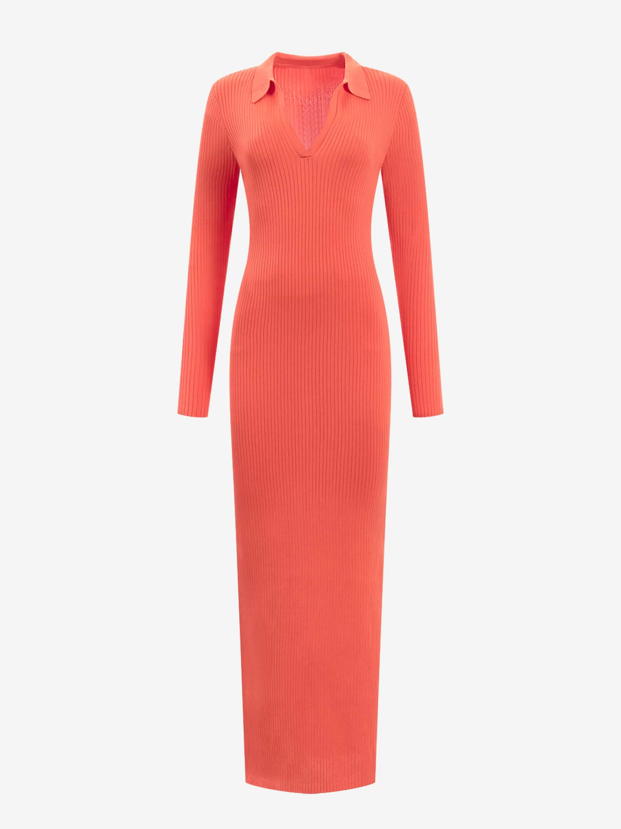 Fashion NIKKIE Fitted maxi dress with slit on the side Paprika