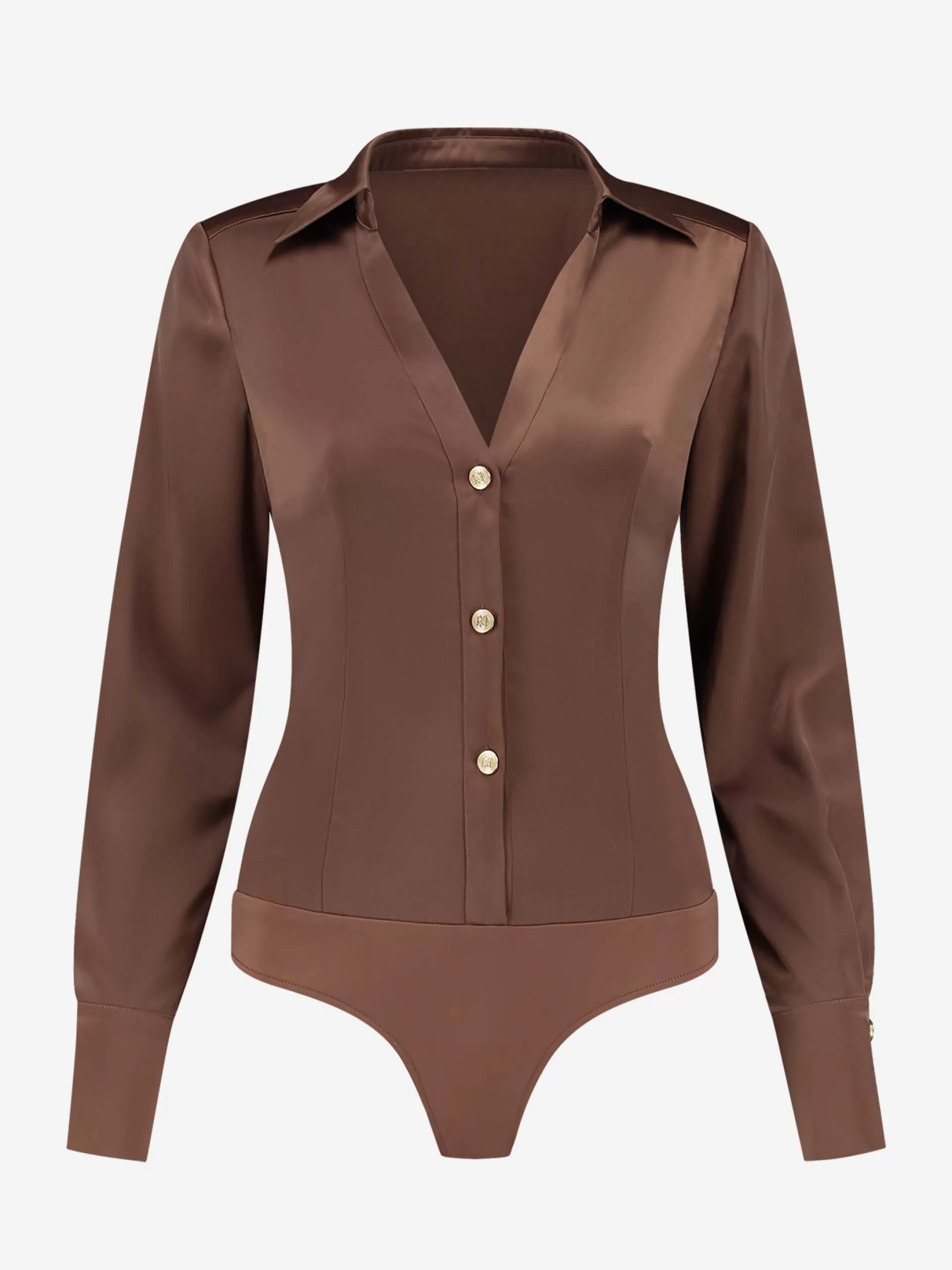 Cheap NIKKIE Fitted satin look body Cinnamon