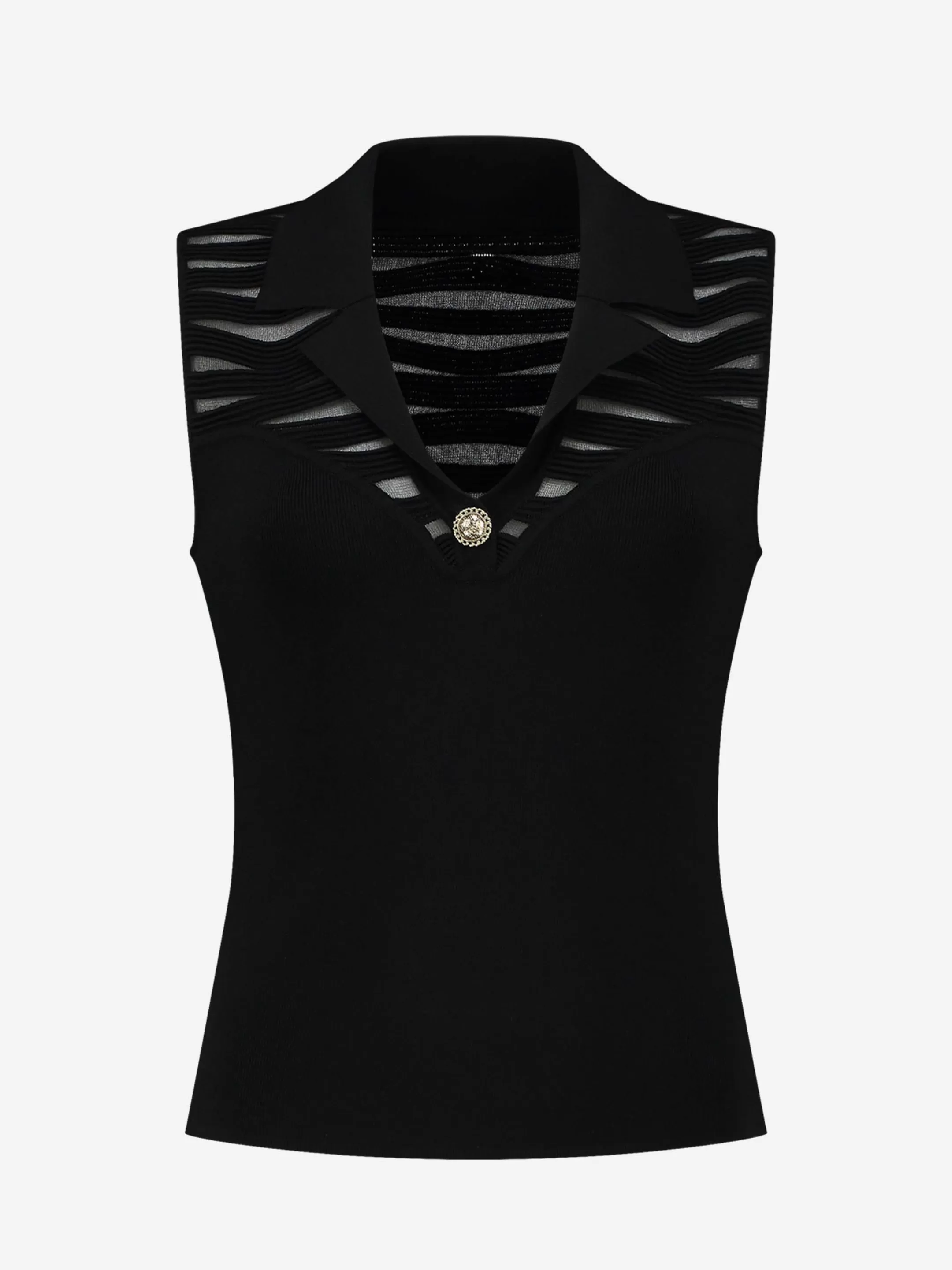 Online NIKKIE Fitted semitransparent top Black
