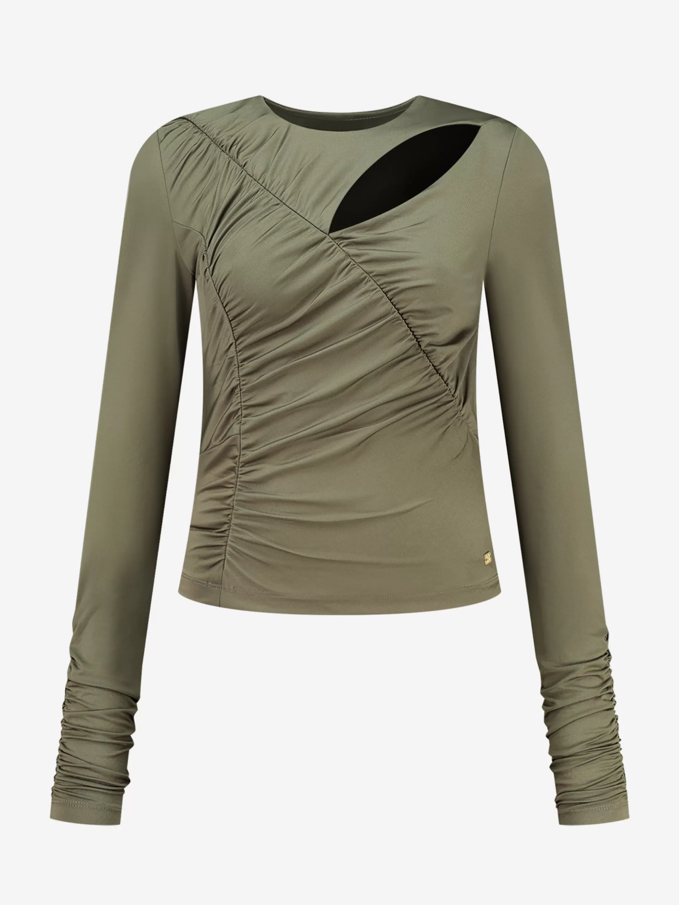 Hot NIKKIE Fitted top with cut-out Combat Green