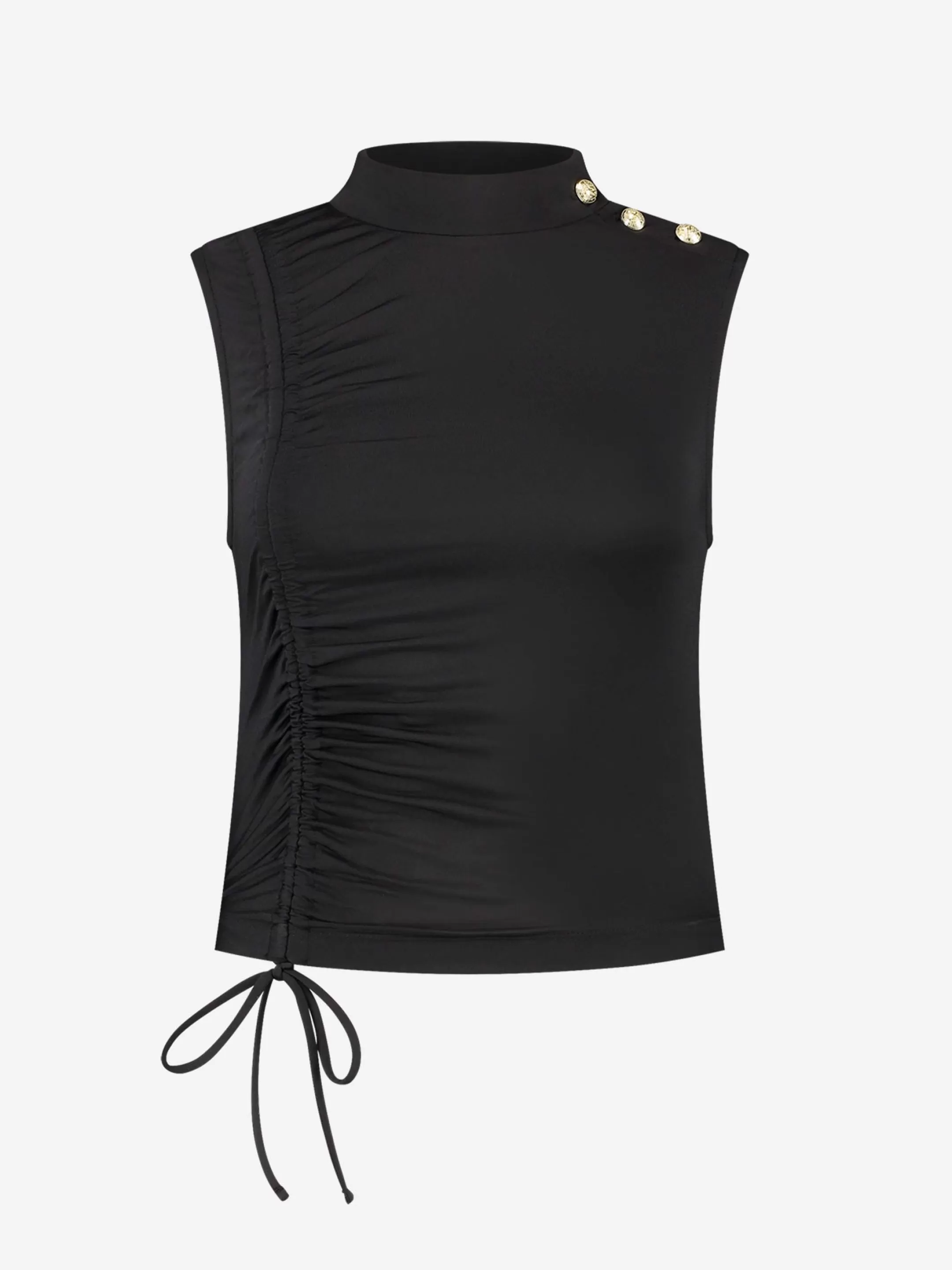 New NIKKIE Fitted top with drawcord Black