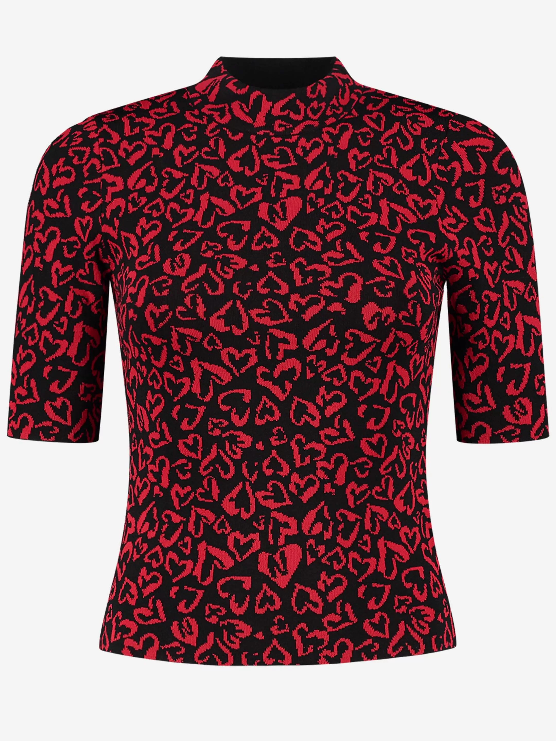 Discount NIKKIE Fitted top with hearts Black/Kiss
