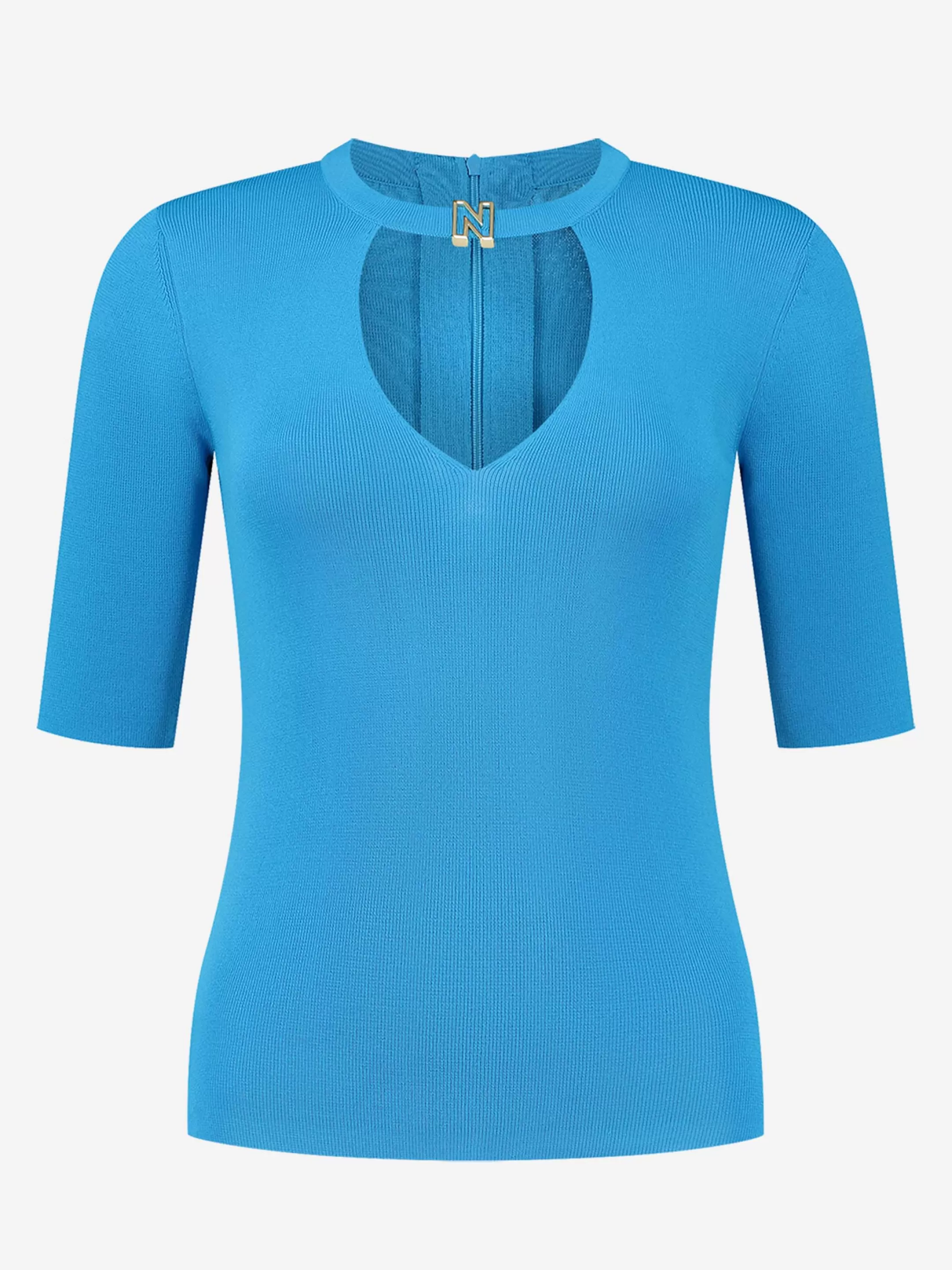 Sale NIKKIE Fitted top with N logo   Dresden Blue