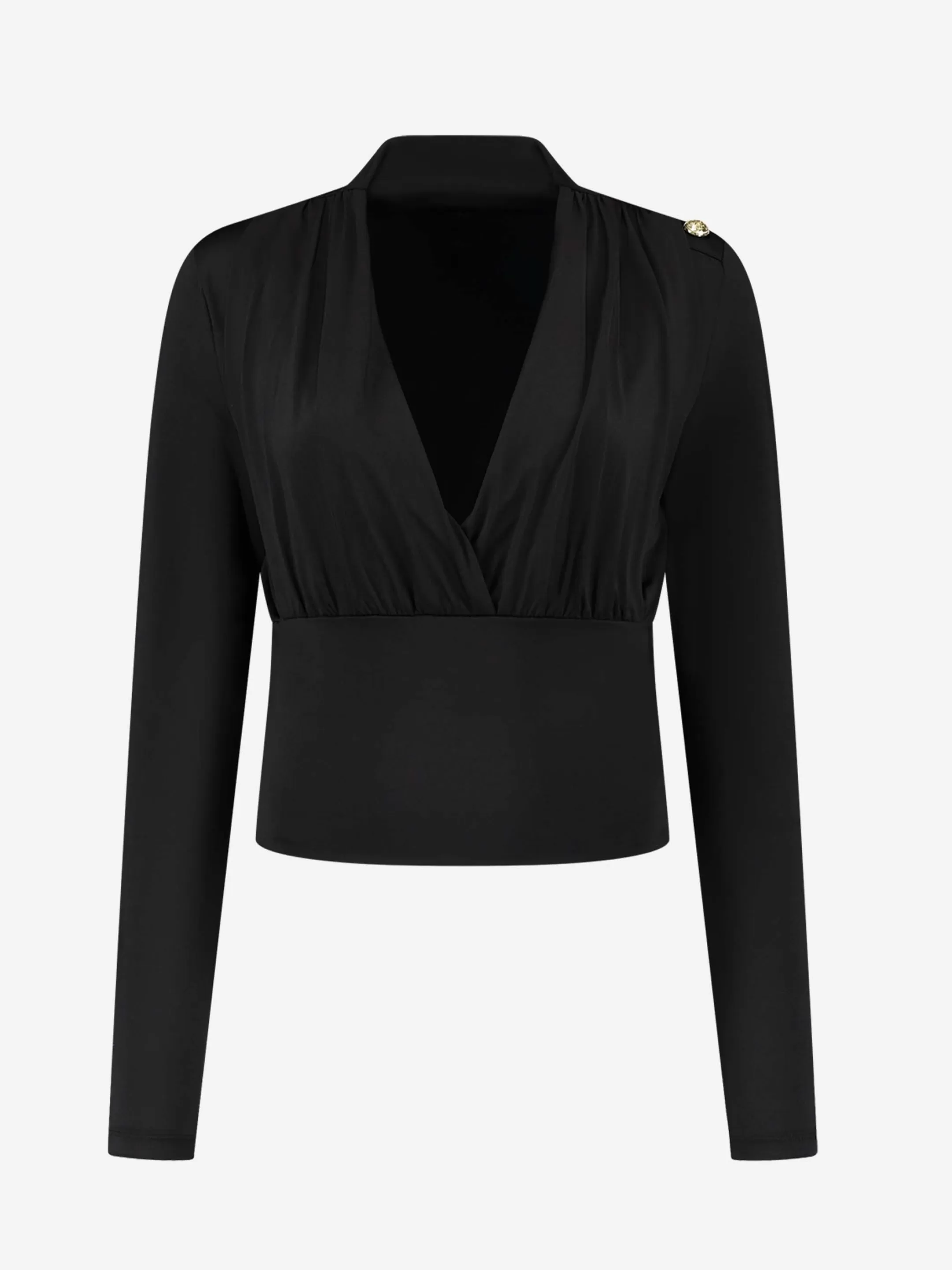 Shop NIKKIE Fitted top with v-neckline Black