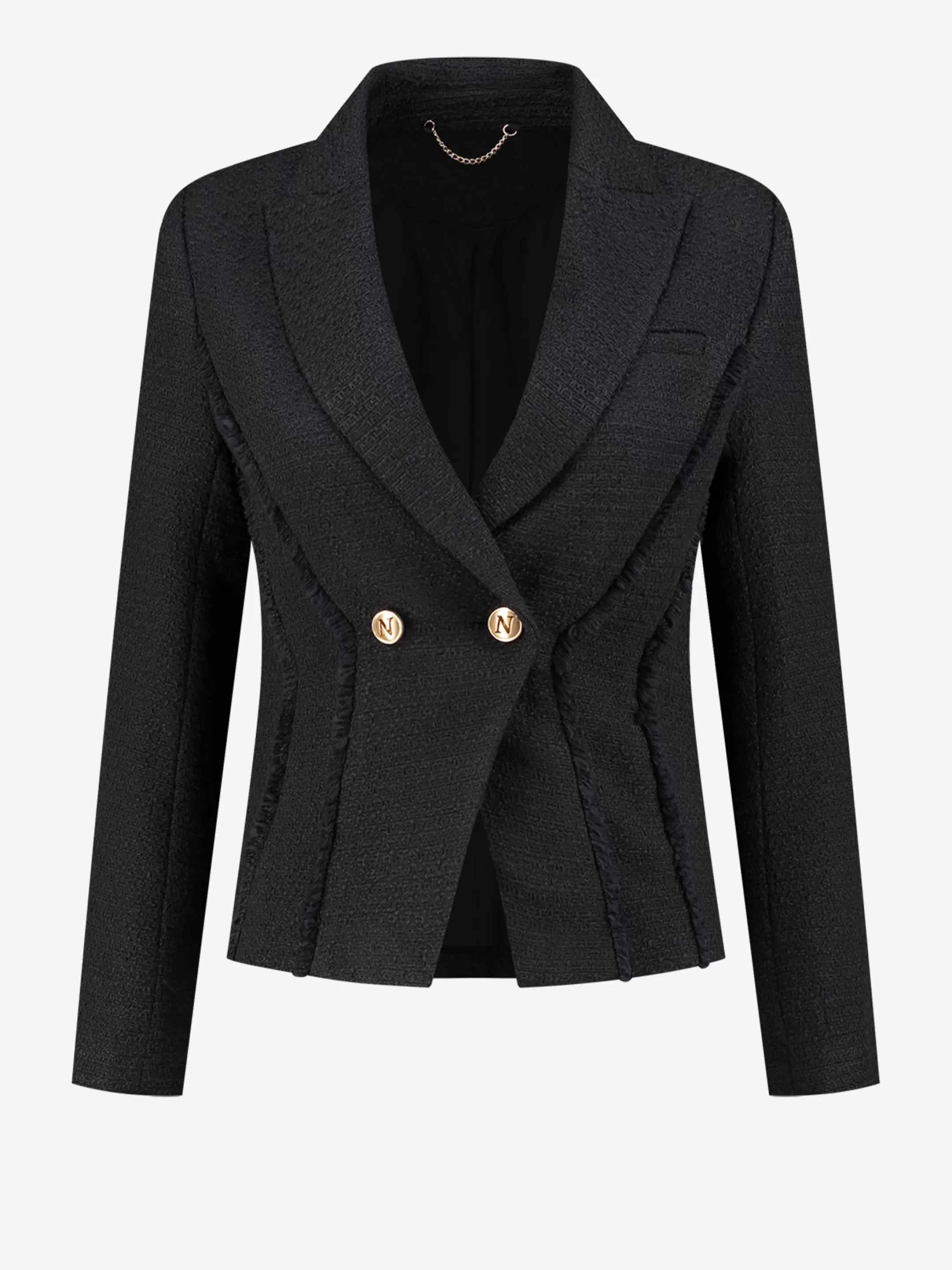 Online NIKKIE Fitted tweed blazer Black