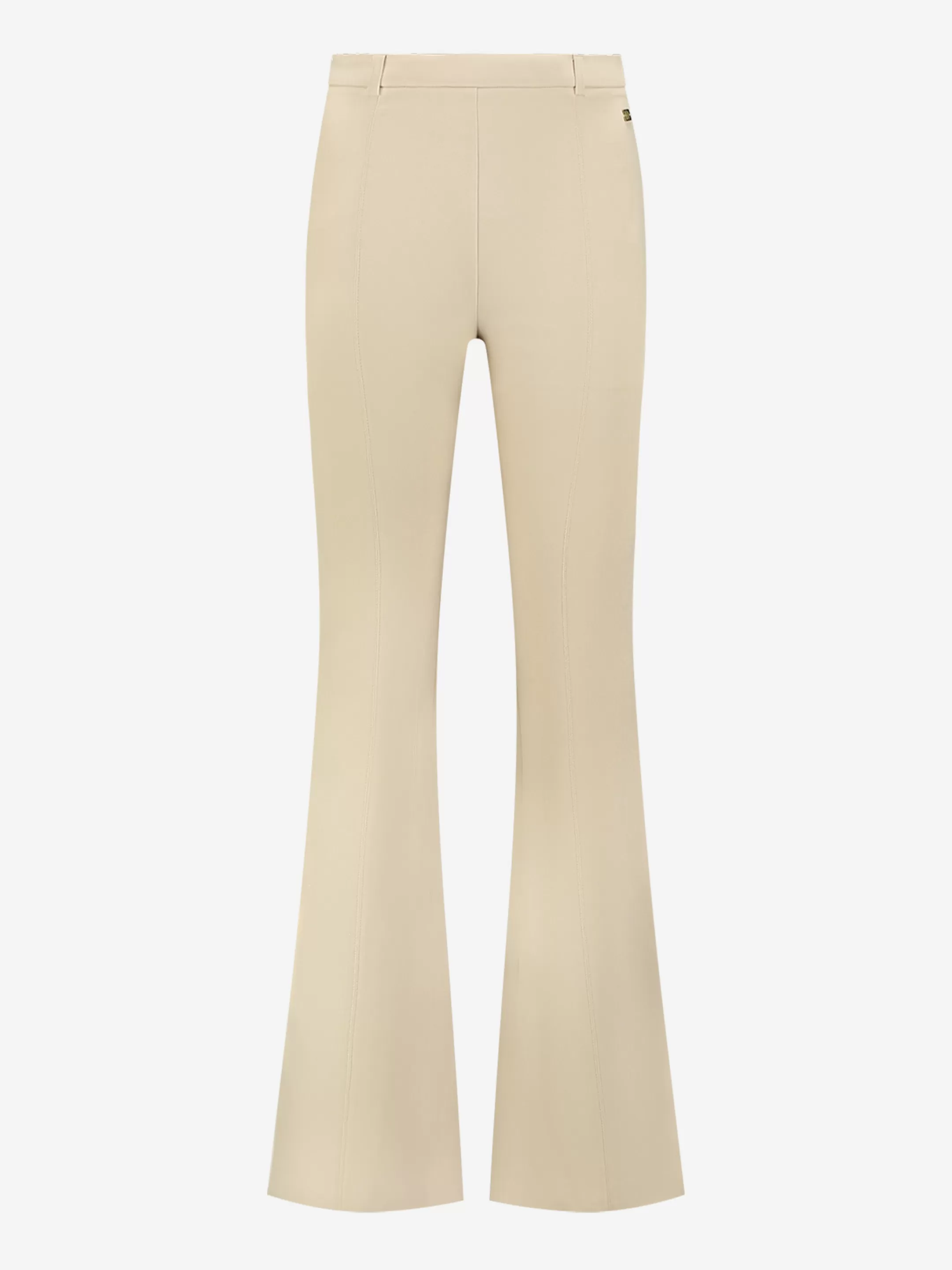 Fashion NIKKIE Flare pants with high rise Hummus