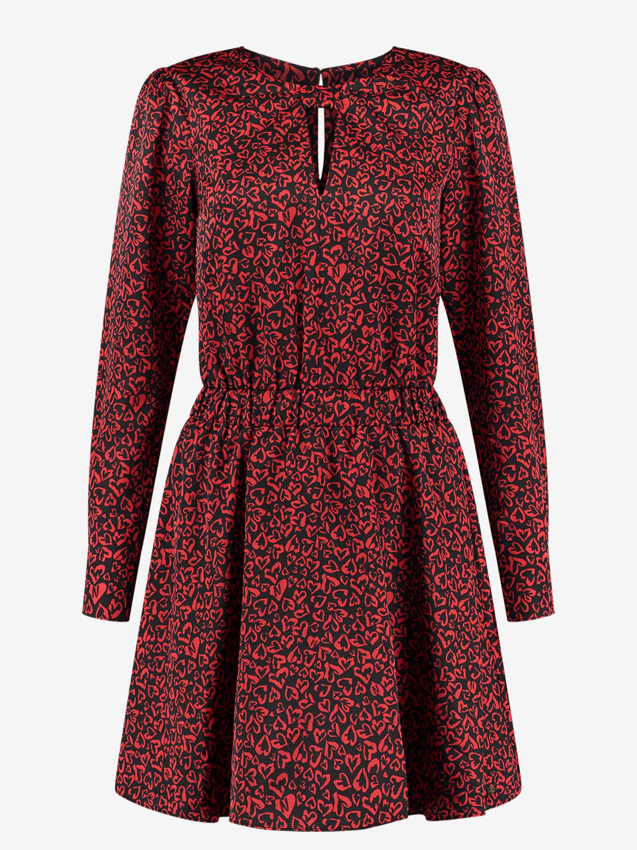 Fashion NIKKIE Hearts dress with bow neckline Black/Lipstick