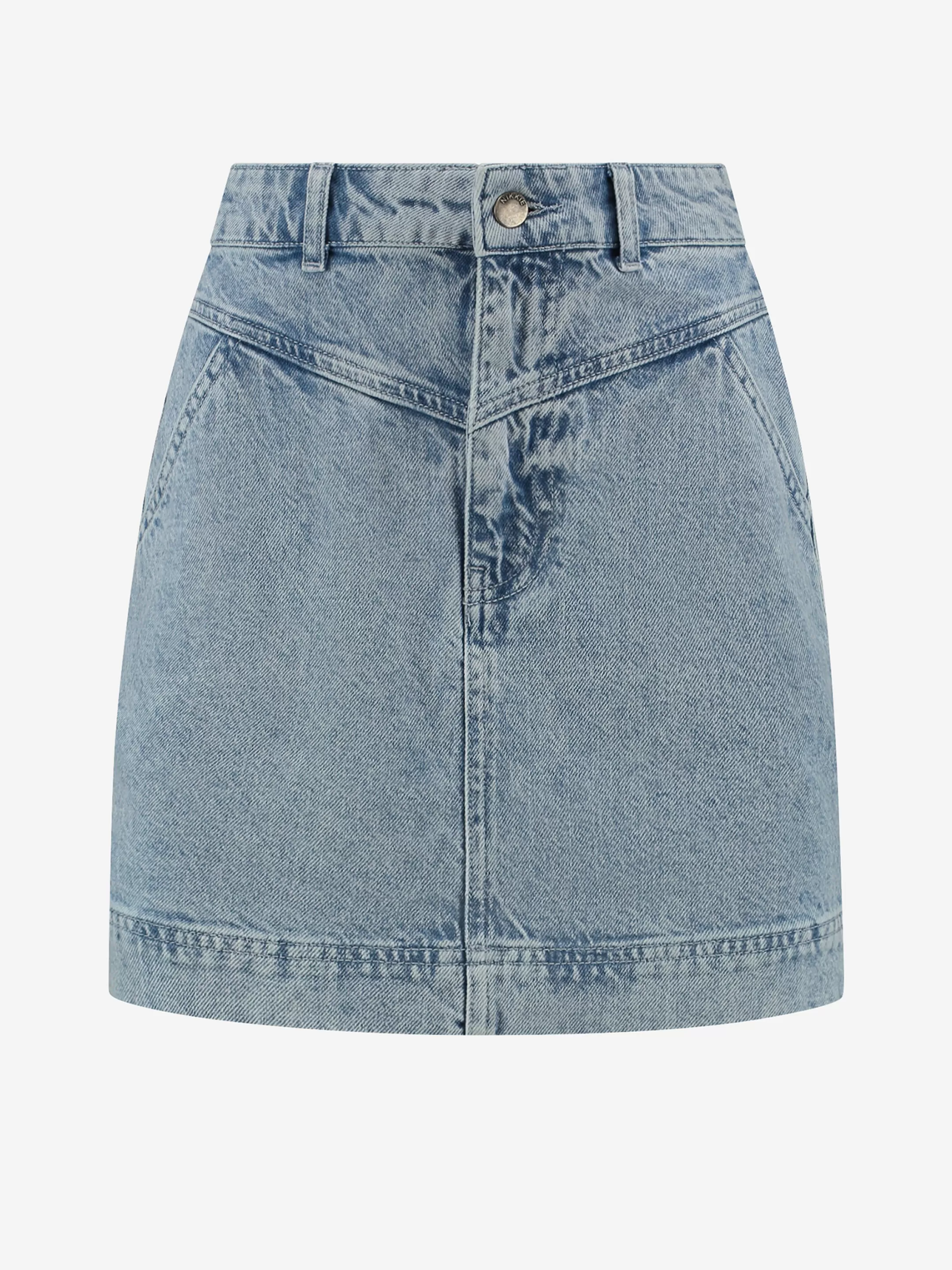 Hot NIKKIE High waist Denim mini skirt Light Blue Denim