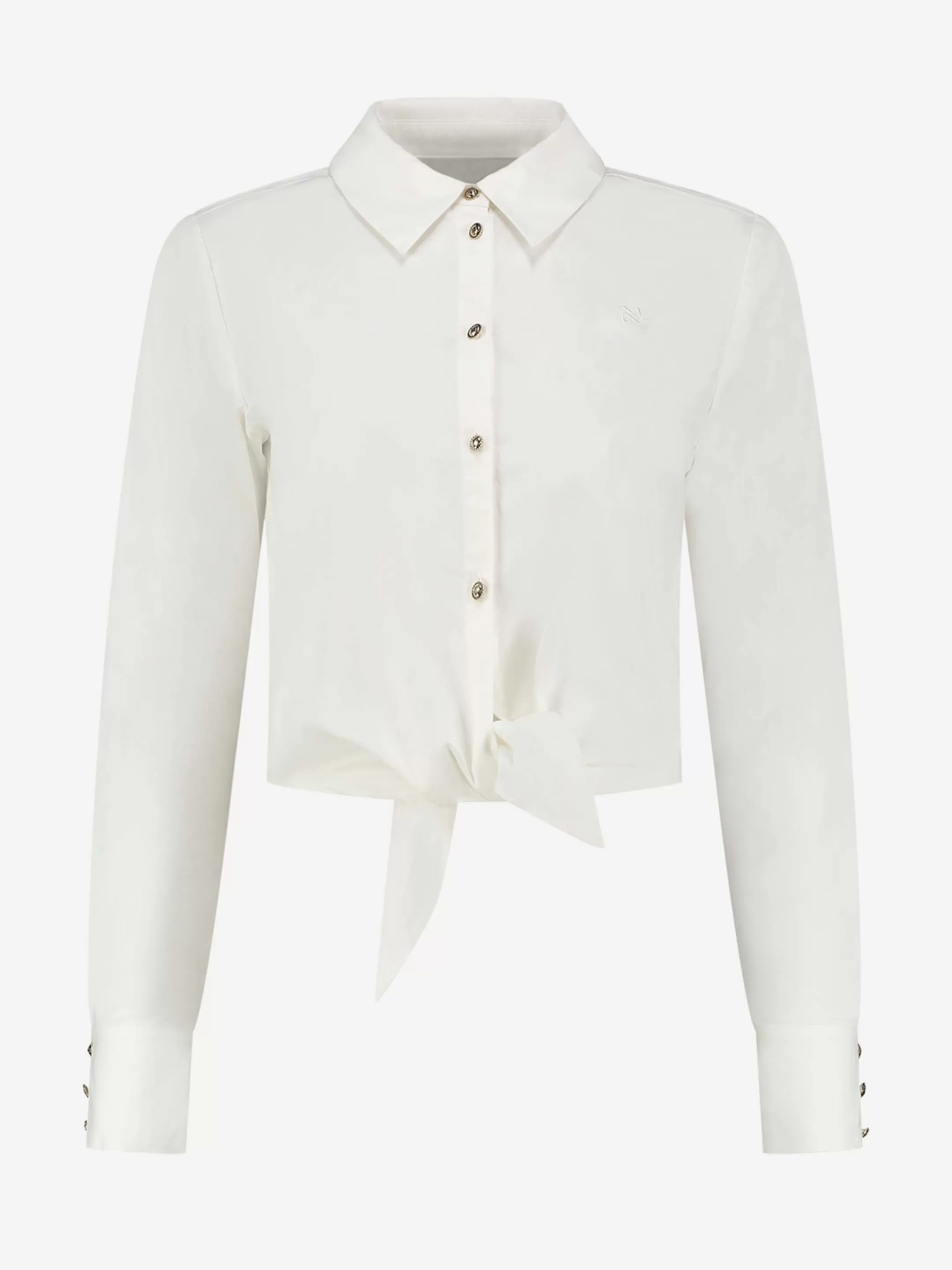 Hot NIKKIE Knotted cotton blouse Star White