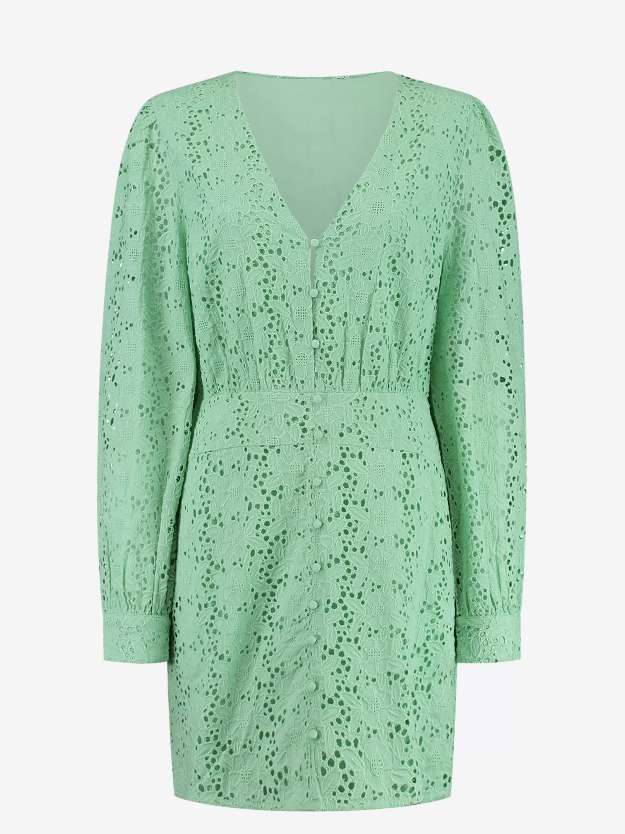 Outlet NIKKIE Lace dress with puff sleeves Matcha