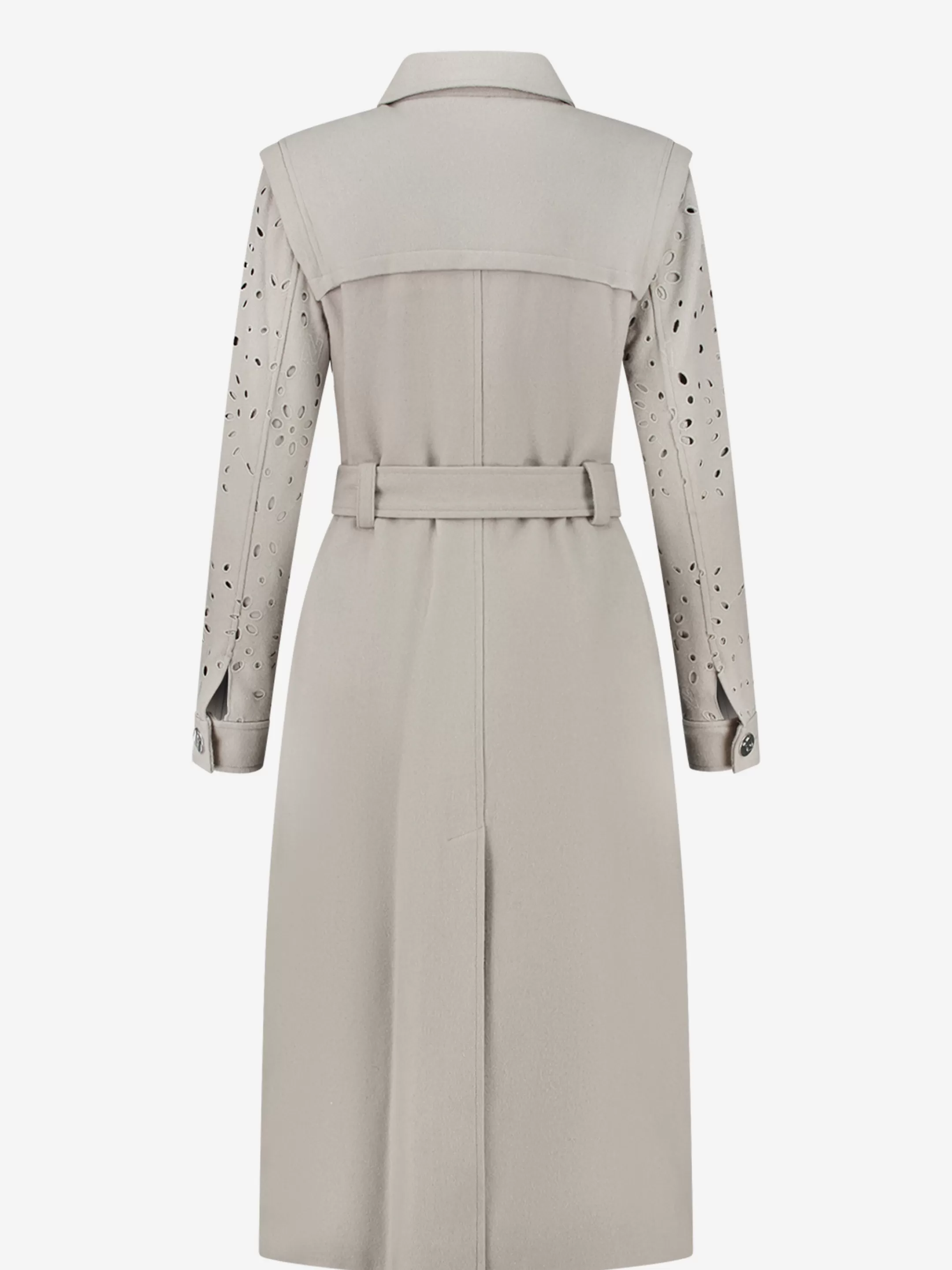 New NIKKIE Long coat with tie belt Cream