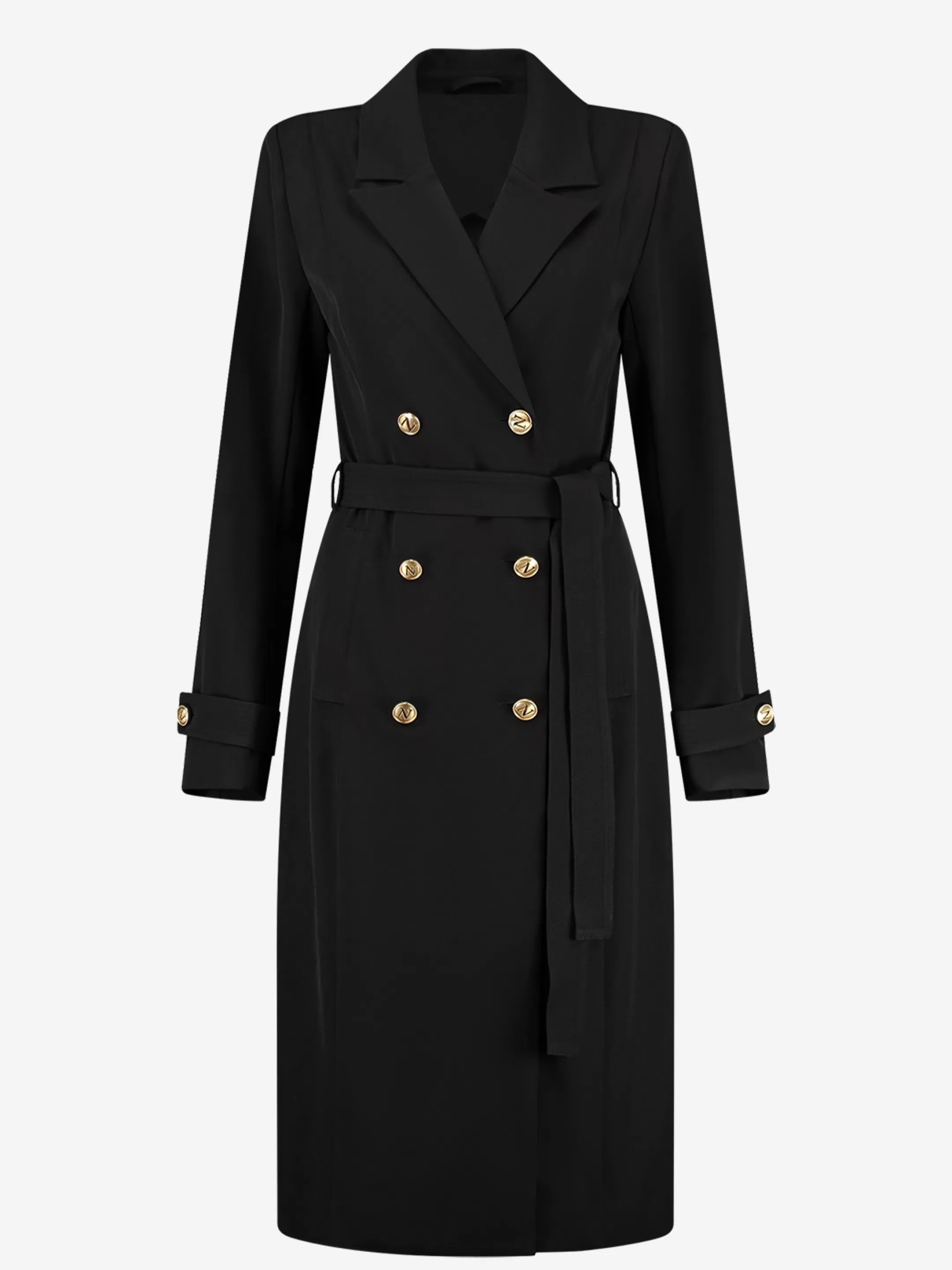 Cheap NIKKIE Long coat with waist band Black