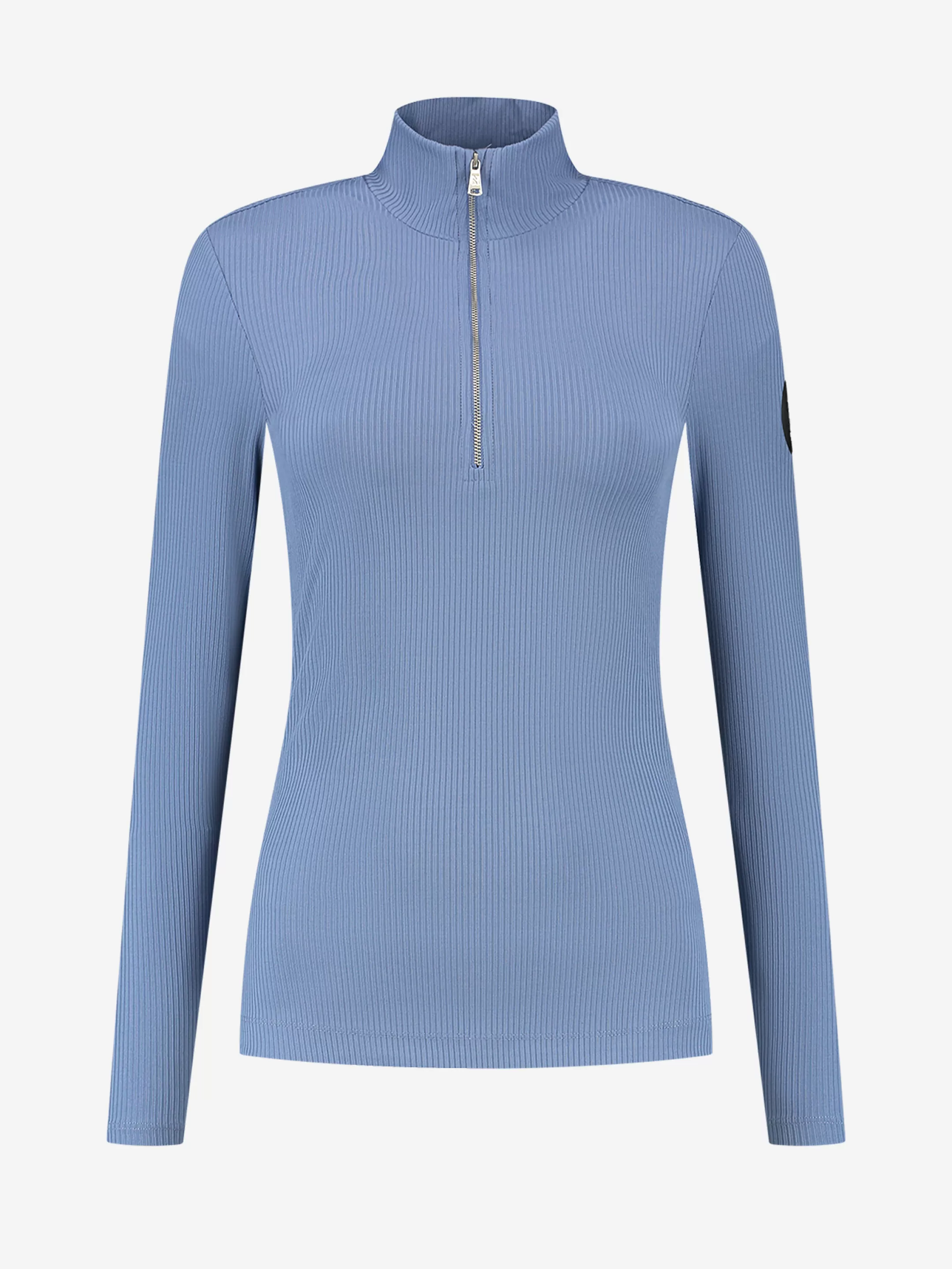 New NIKKIE Longsleeve rib top with zipper Ice Blue