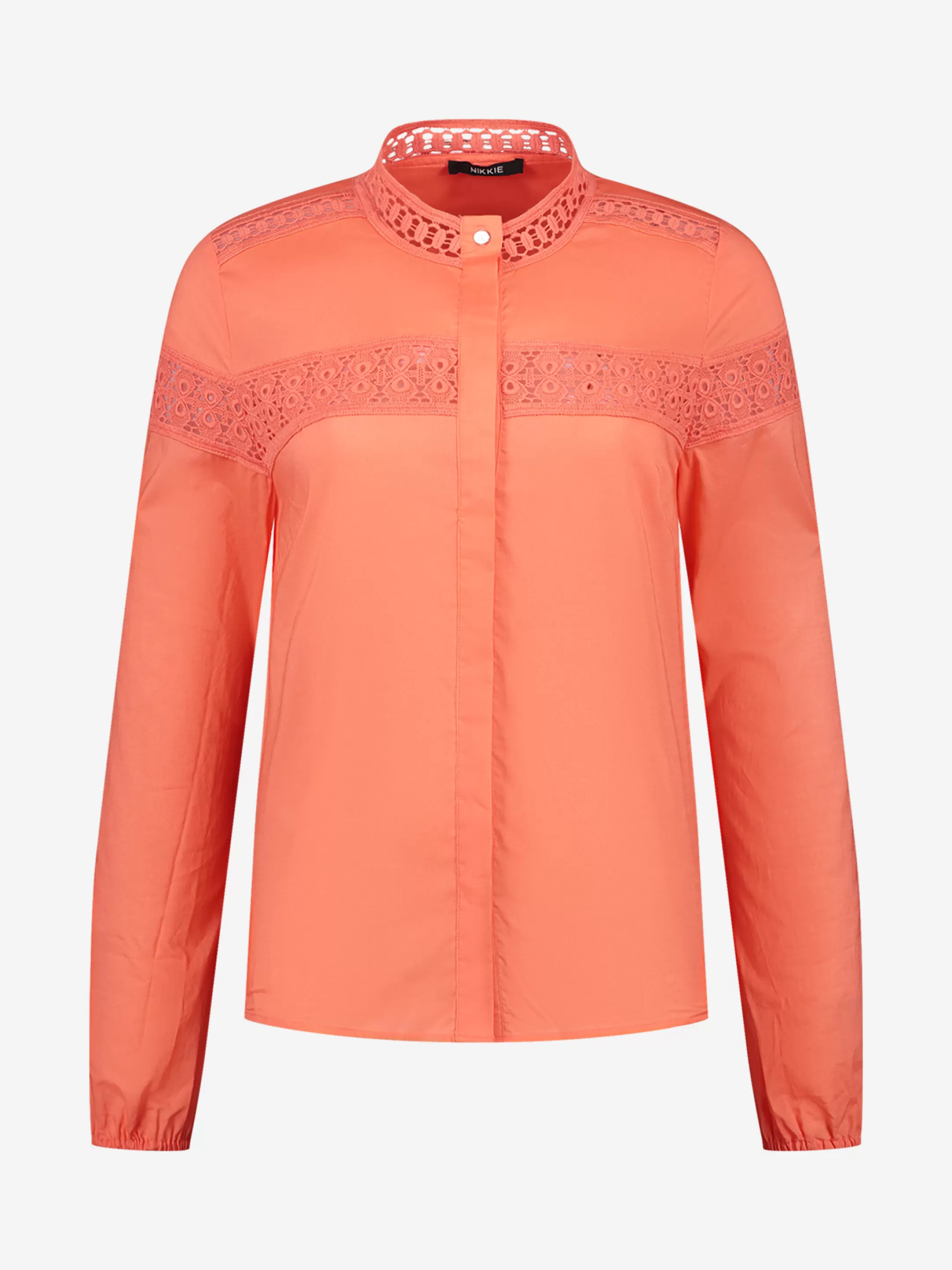 New NIKKIE LOOSE FIT BLOUSE WITH LACE Coral Red