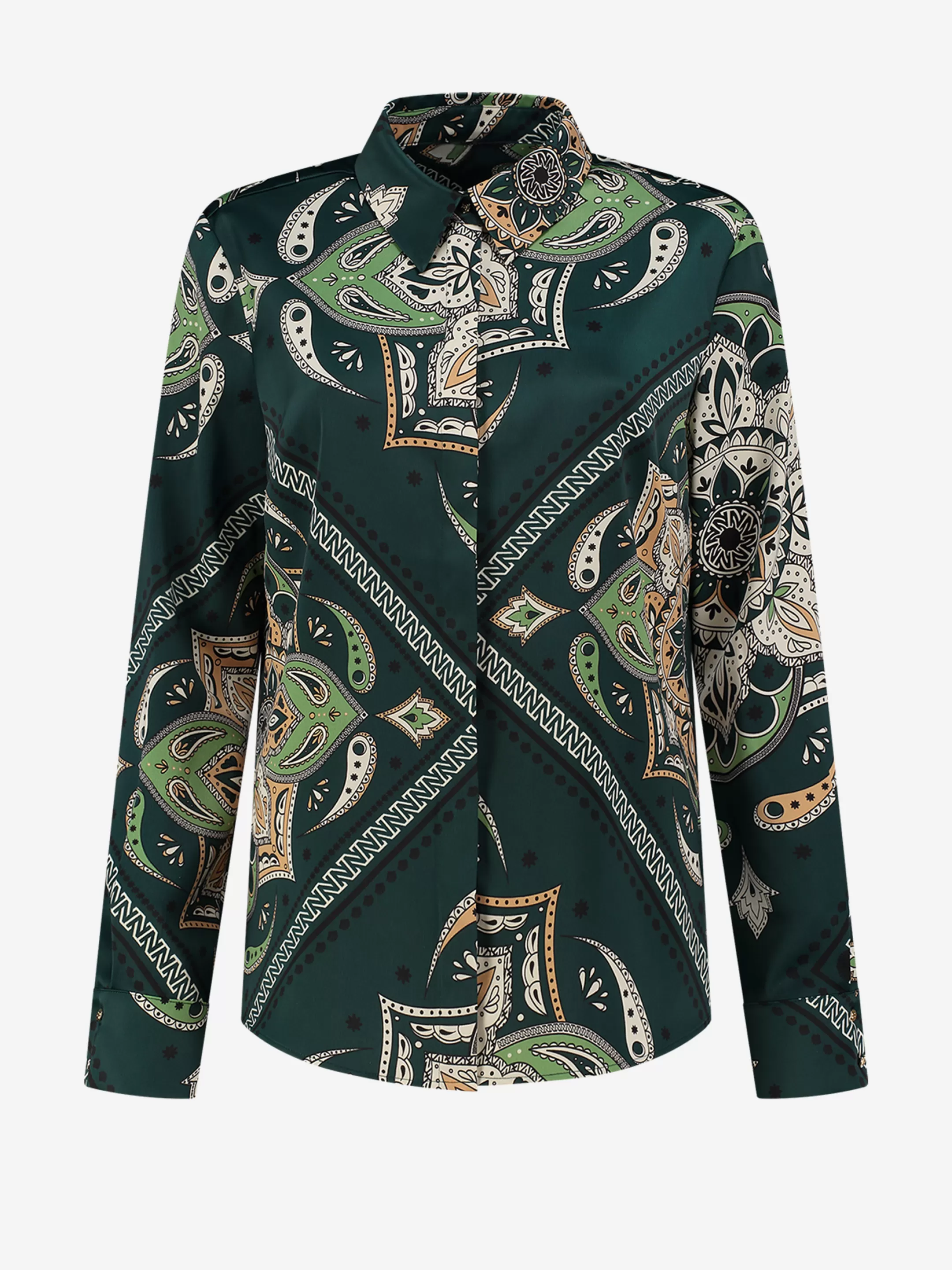 Clearance NIKKIE Loren Mandala Blouse Pine Green