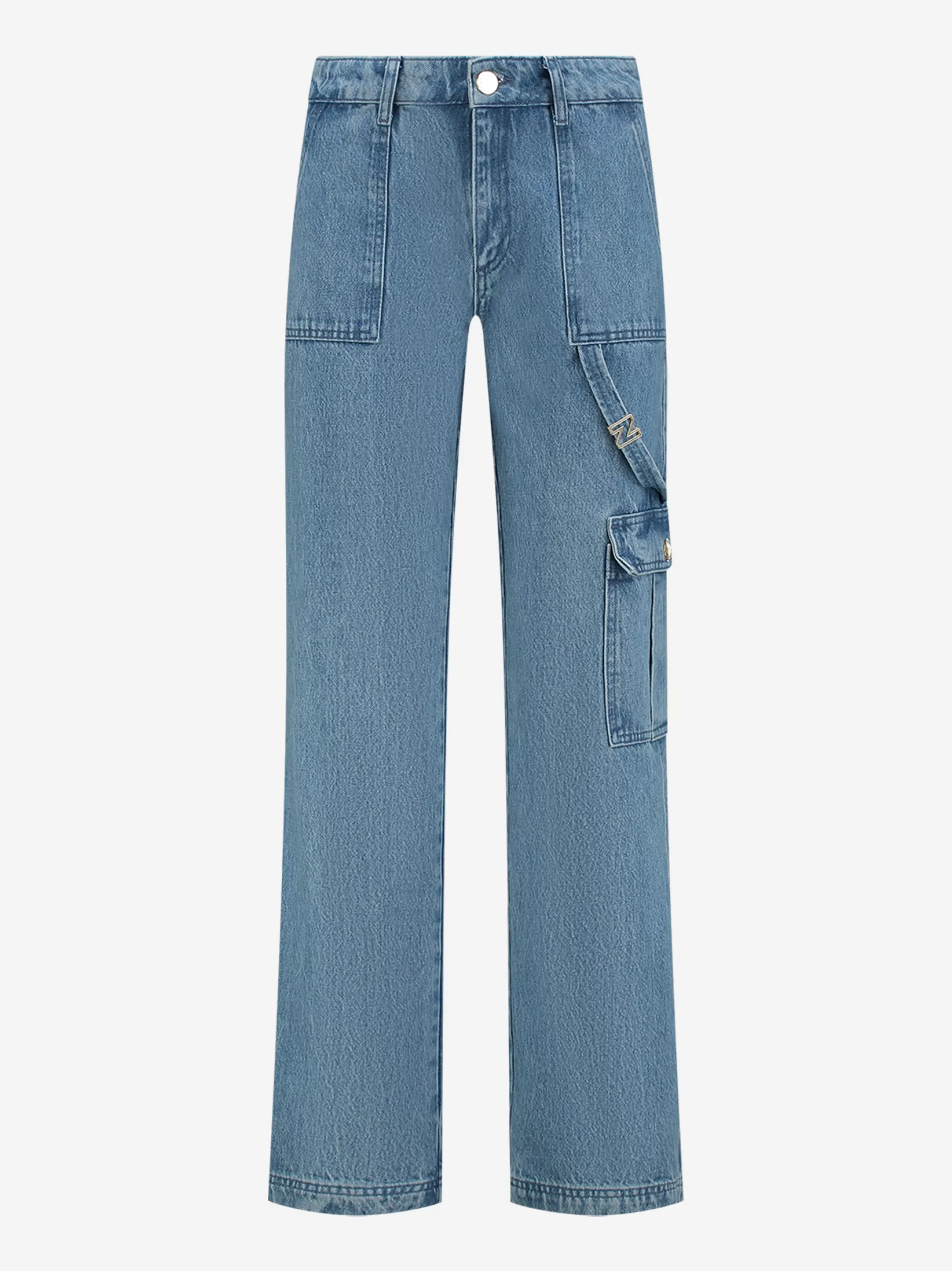 Fashion NIKKIE Mid rise Cargo jeans Sky Blue