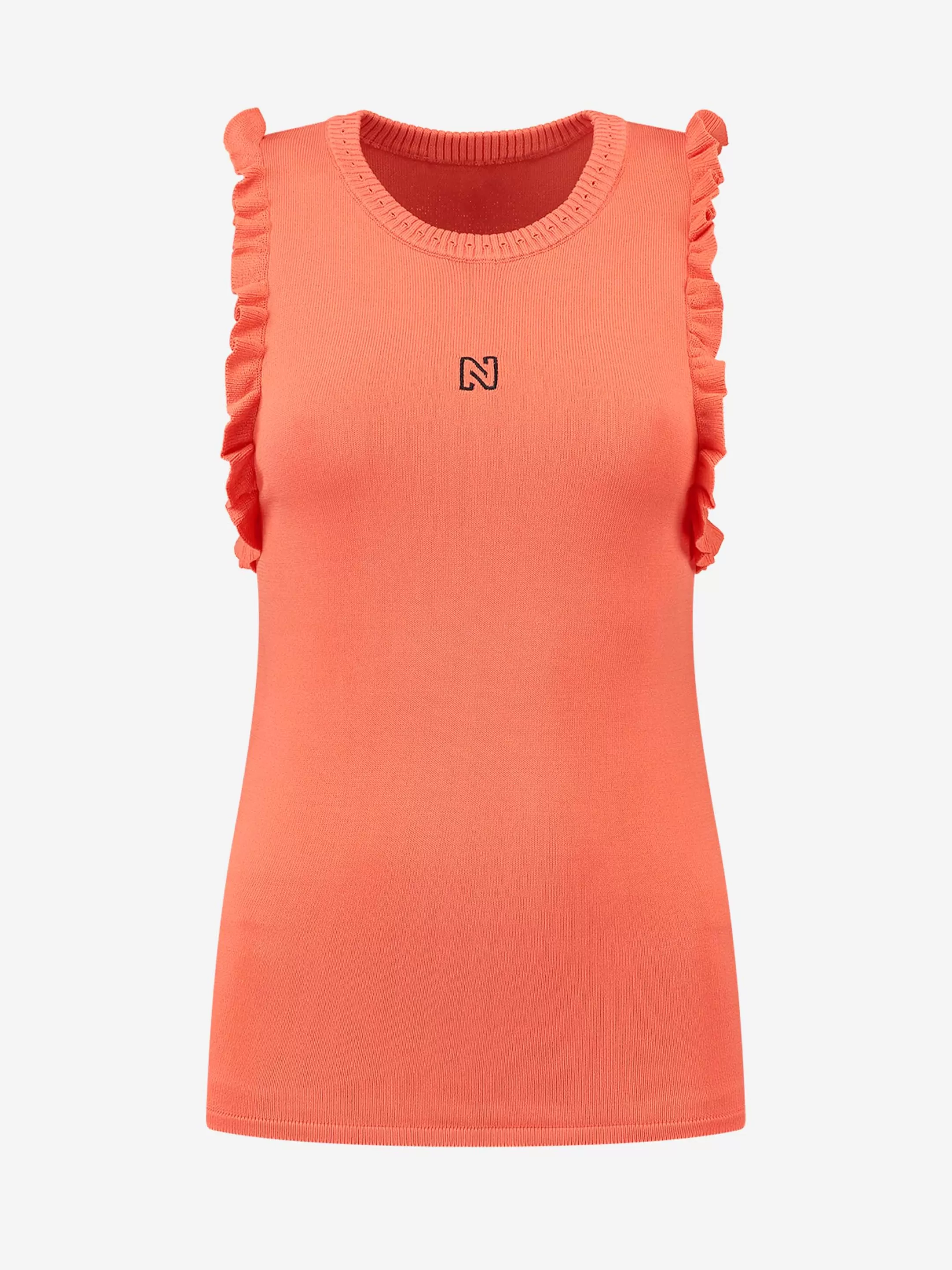 Cheap NIKKIE N top with ruffles Coral Red