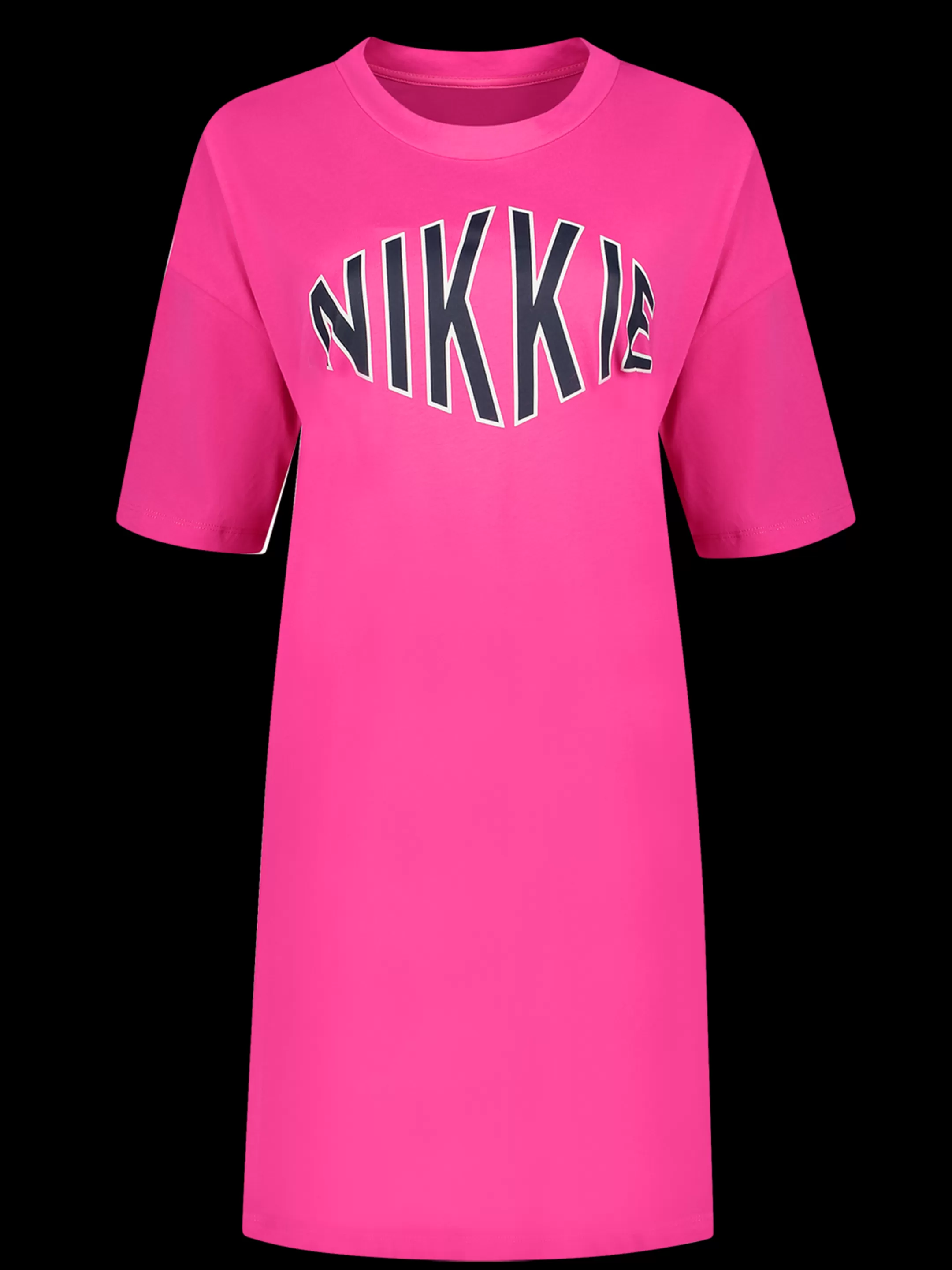 Outlet NIKKIE Oversized t-dress with logo Pink Lemonade