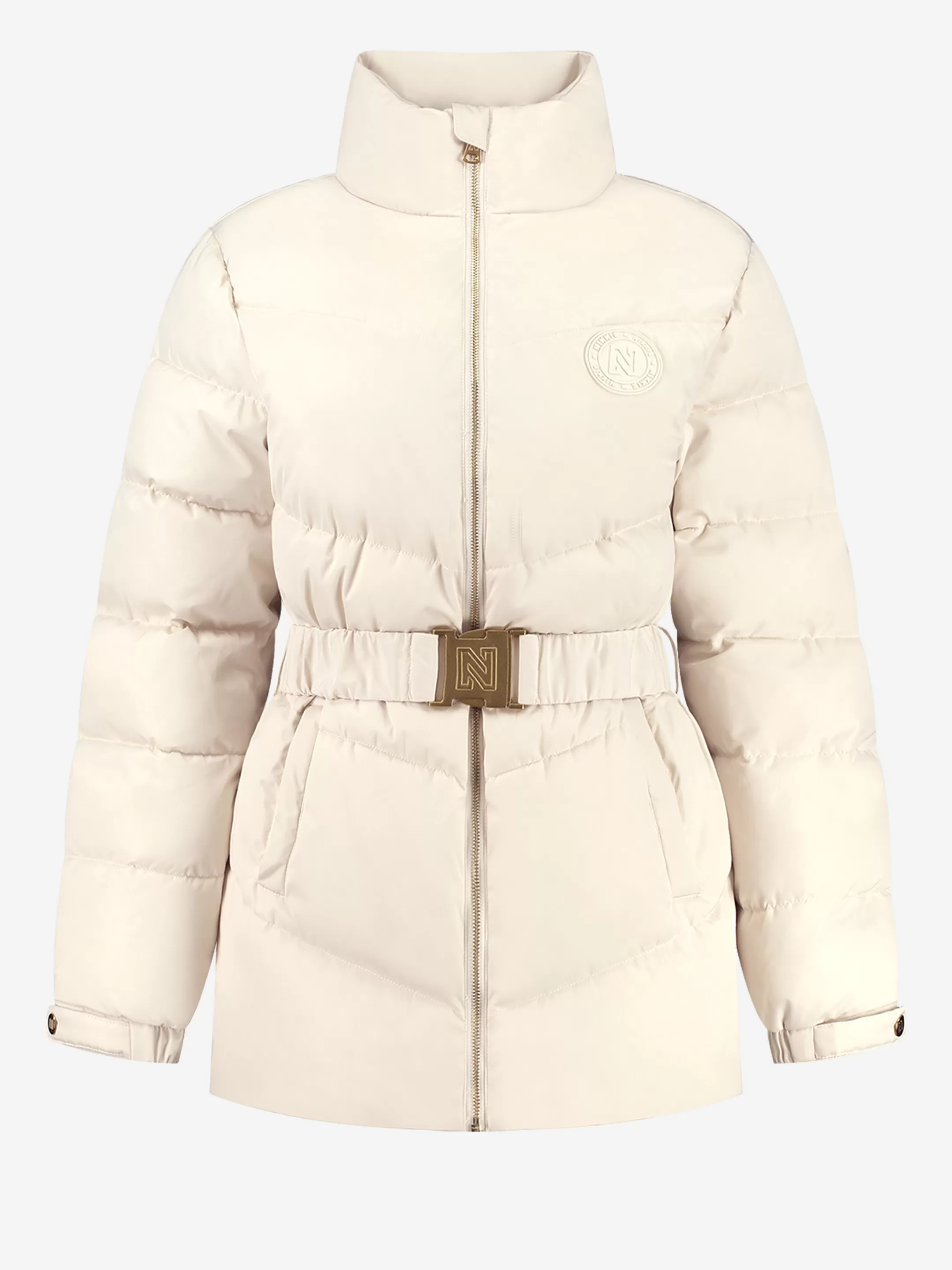Clearance NIKKIE Puffer coat with belt Pearl