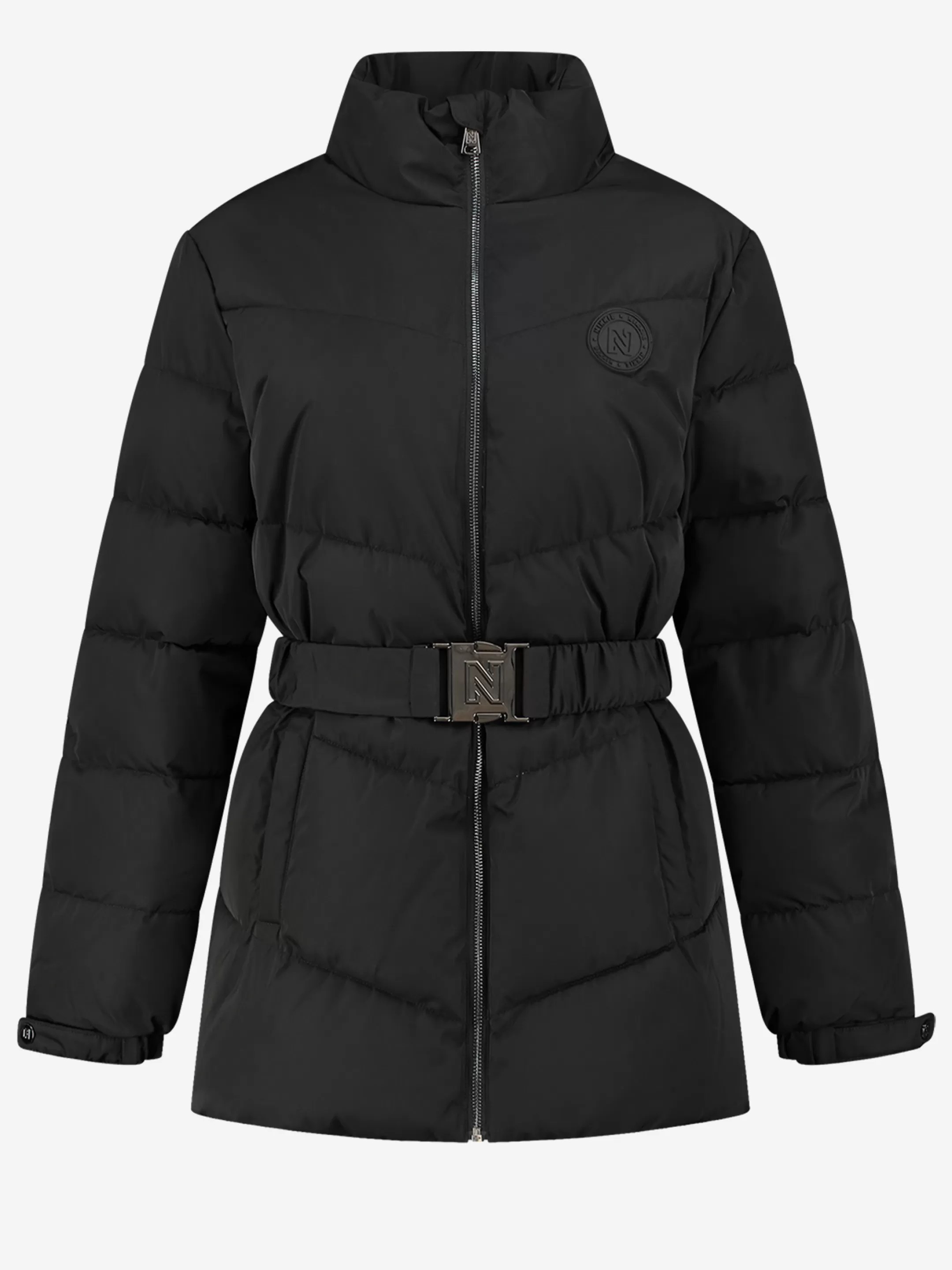 Shop NIKKIE Puffer coat with belt Black
