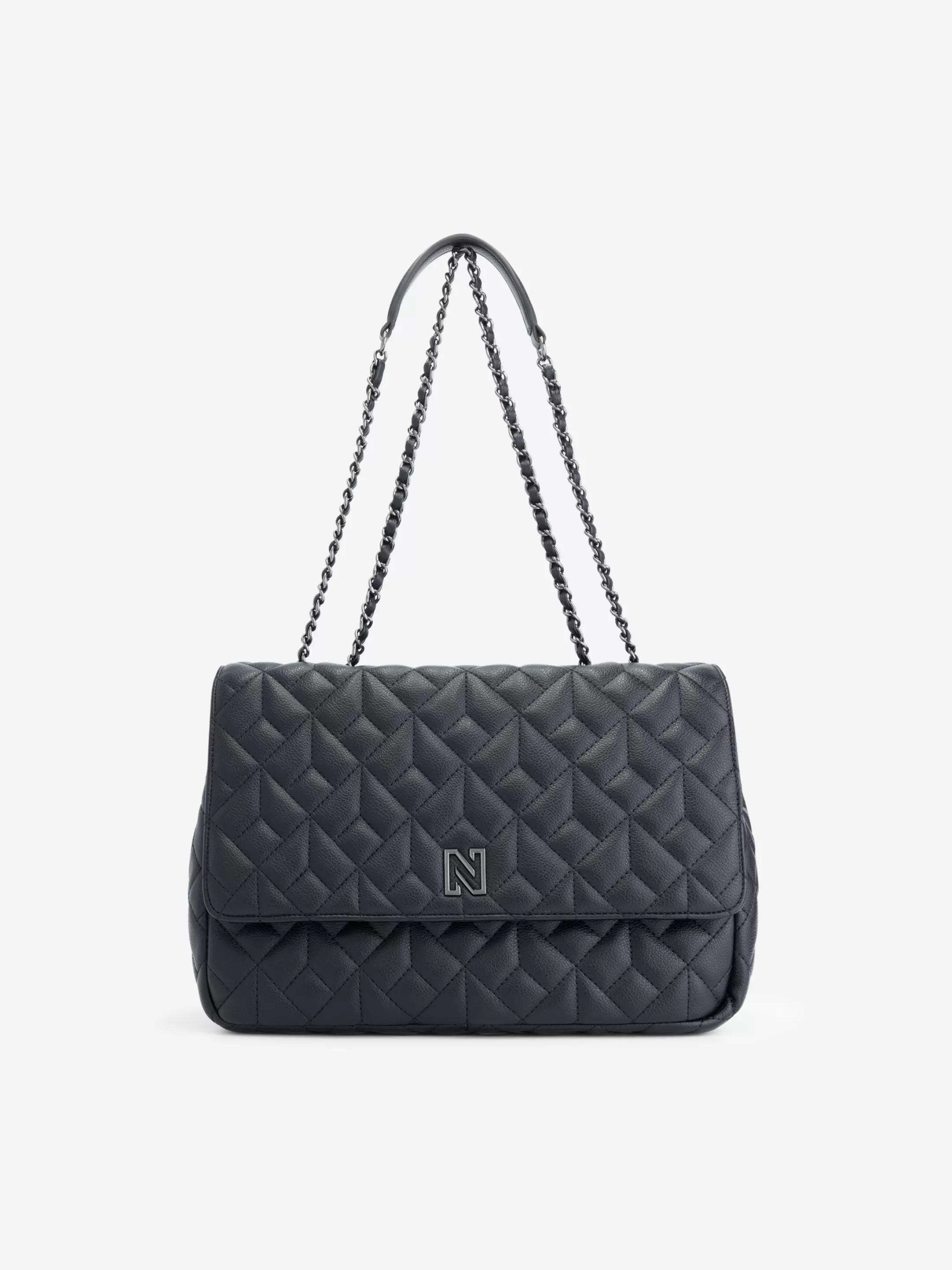 Discount NIKKIE quilted Shoulderbag with Chain Black/Gun Metal