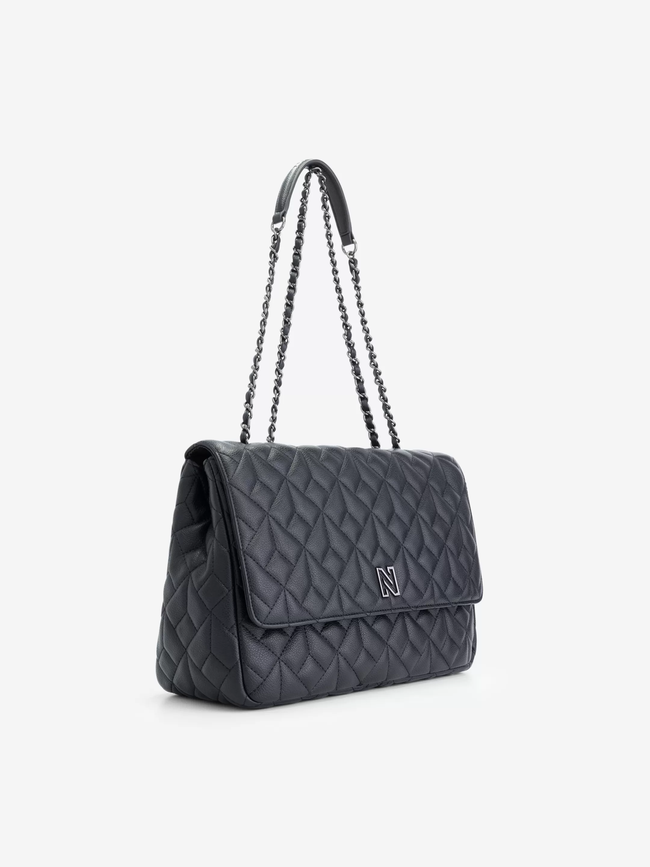 Discount NIKKIE quilted Shoulderbag with Chain Black/Gun Metal